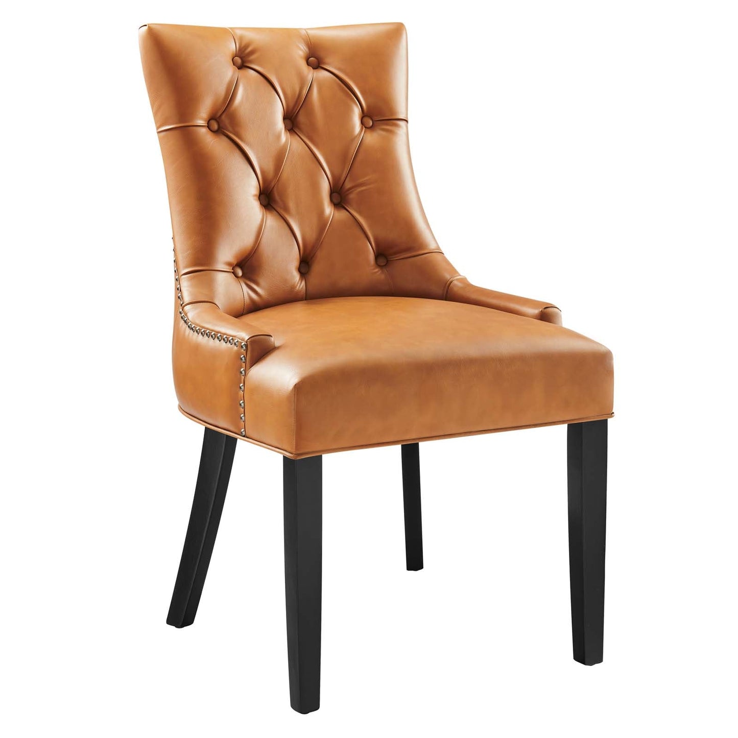 Regent Tufted Vegan Leather Dining Chair Tan EEI-2222-TAN