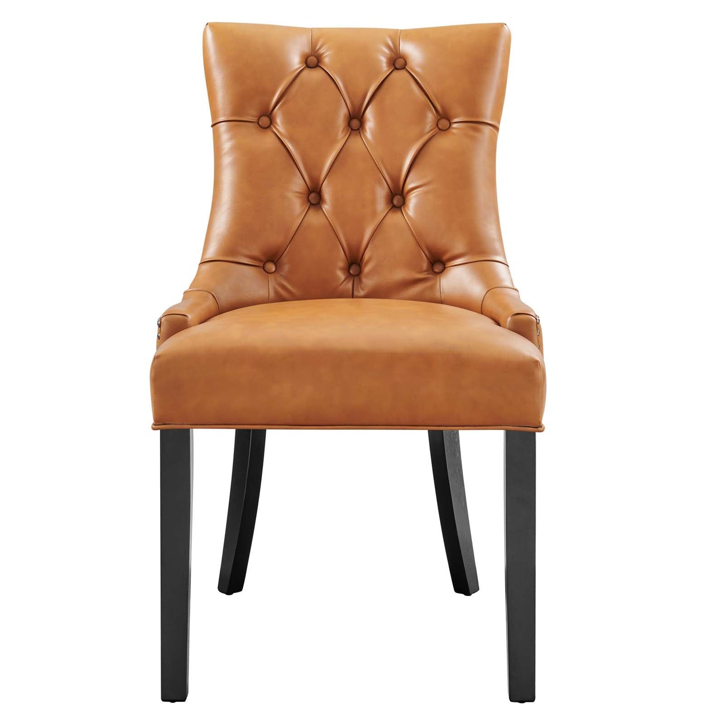 Regent Tufted Vegan Leather Dining Chair Tan EEI-2222-TAN