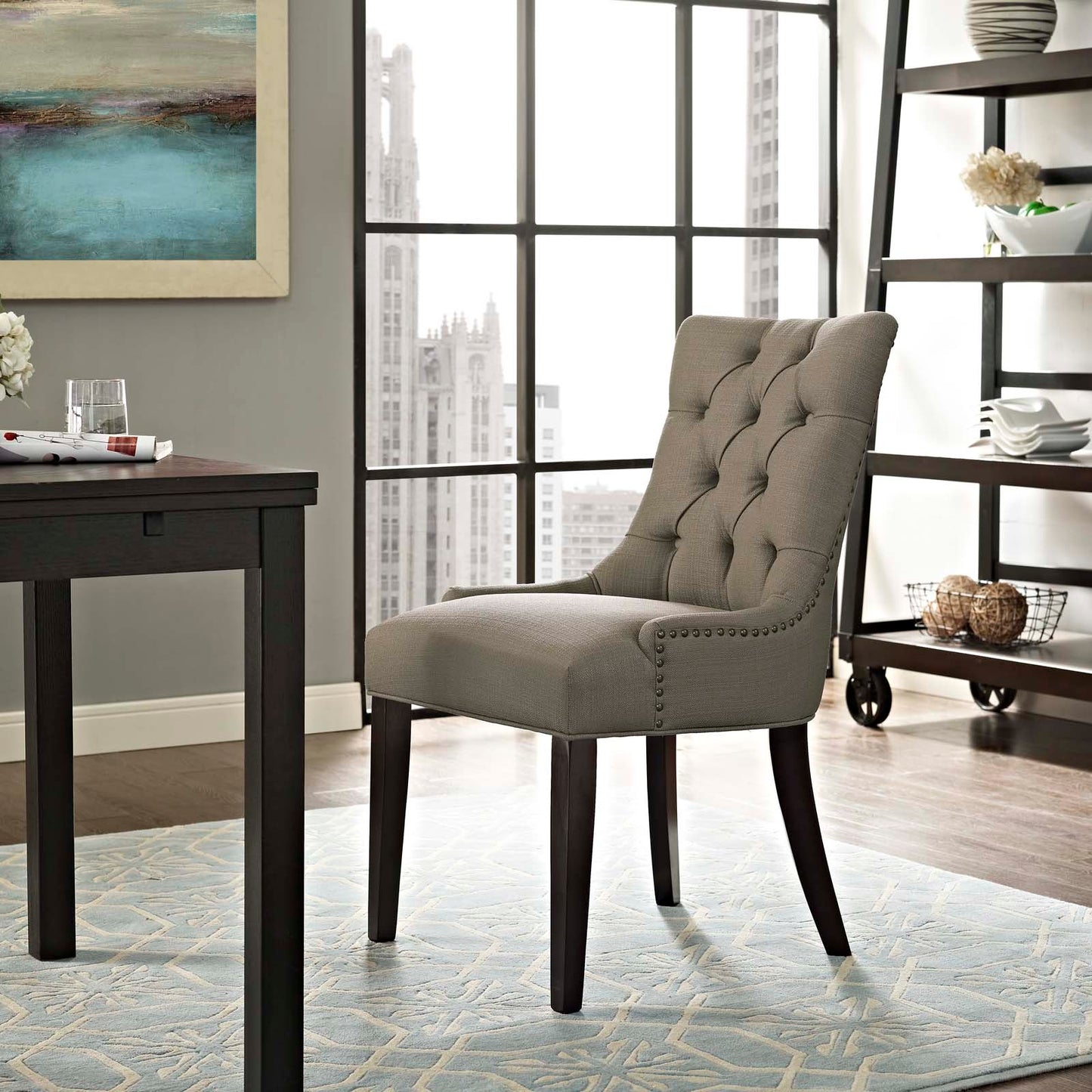 Regent Tufted Fabric Dining Chair Granite EEI-2223-GRA