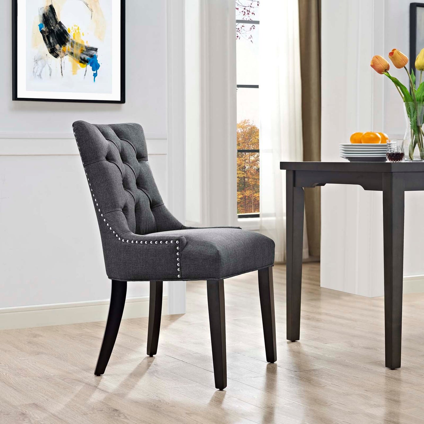 Regent Tufted Fabric Dining Chair Gray EEI-2223-GRY