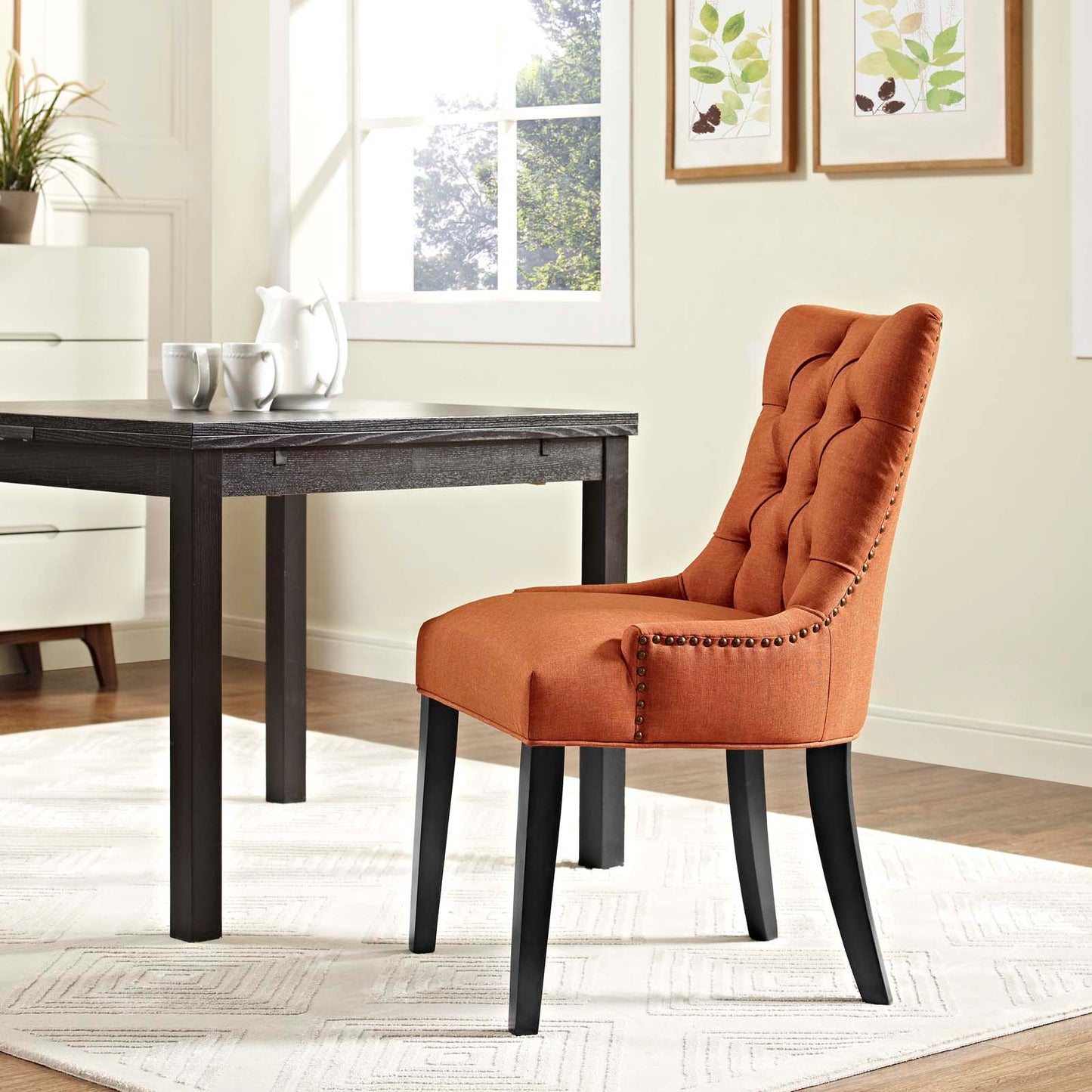 Regent Tufted Fabric Dining Chair Orange EEI-2223-ORA