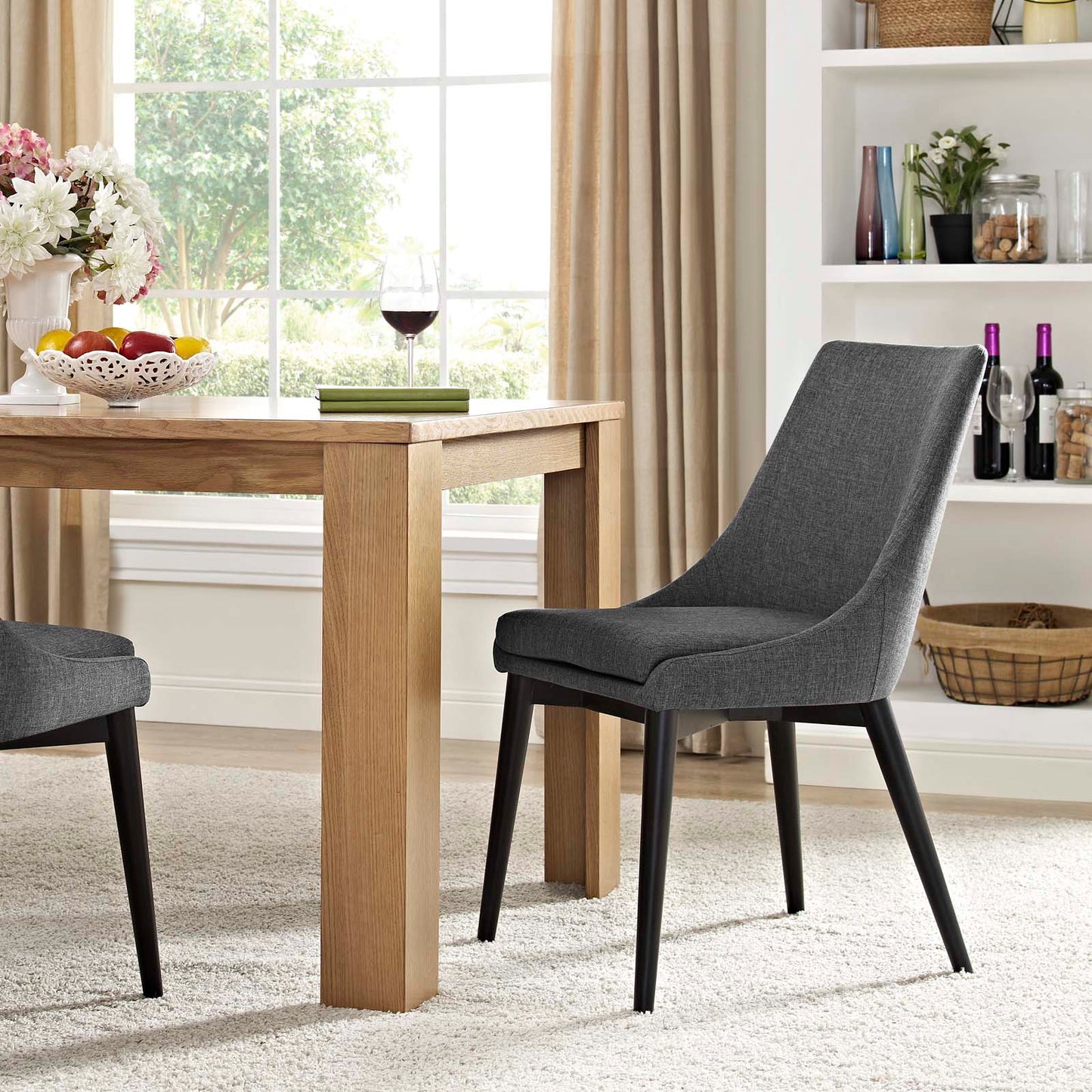 Viscount Fabric Dining Chair Gray EEI-2227-GRY