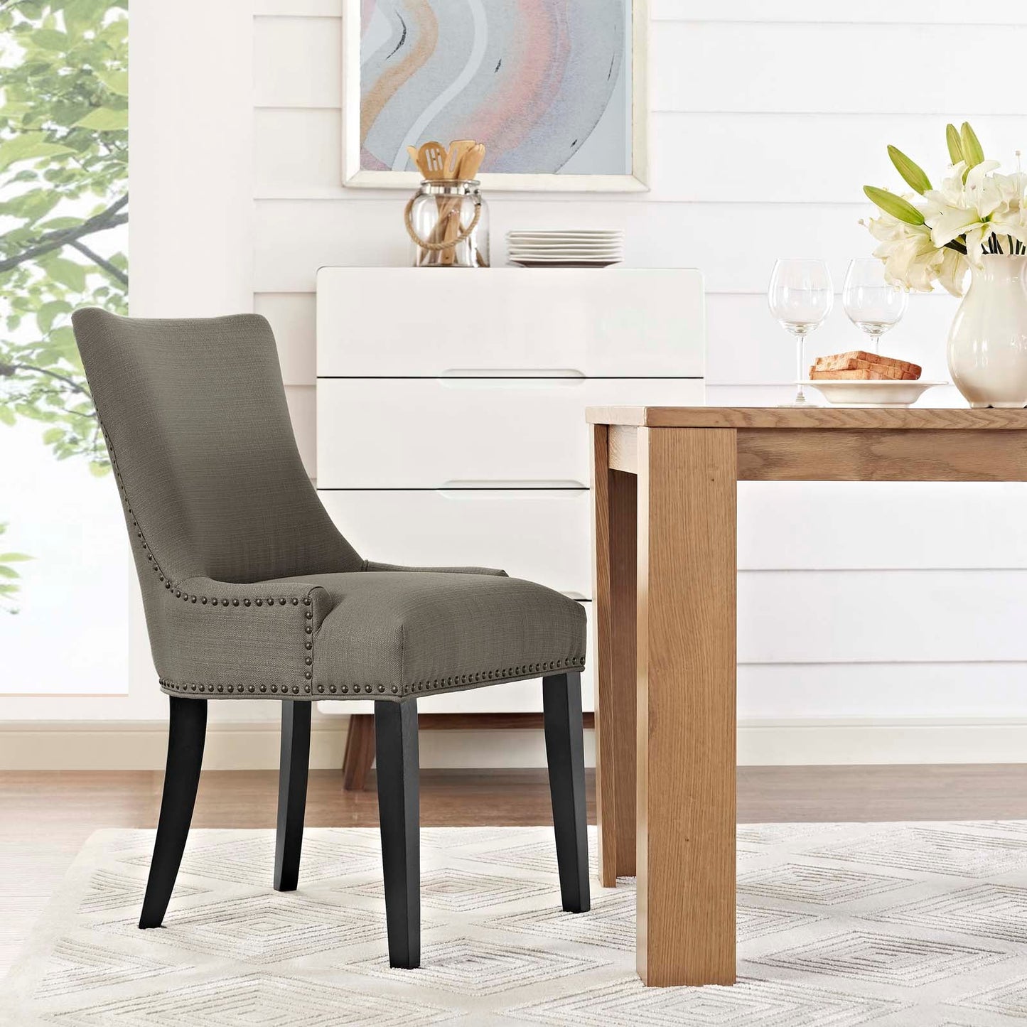 Marquis Fabric Dining Chair Granite EEI-2229-GRA