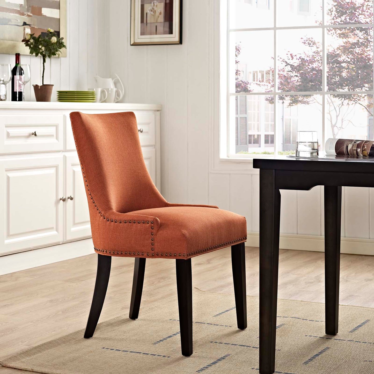 Marquis Fabric Dining Chair Orange EEI-2229-ORA