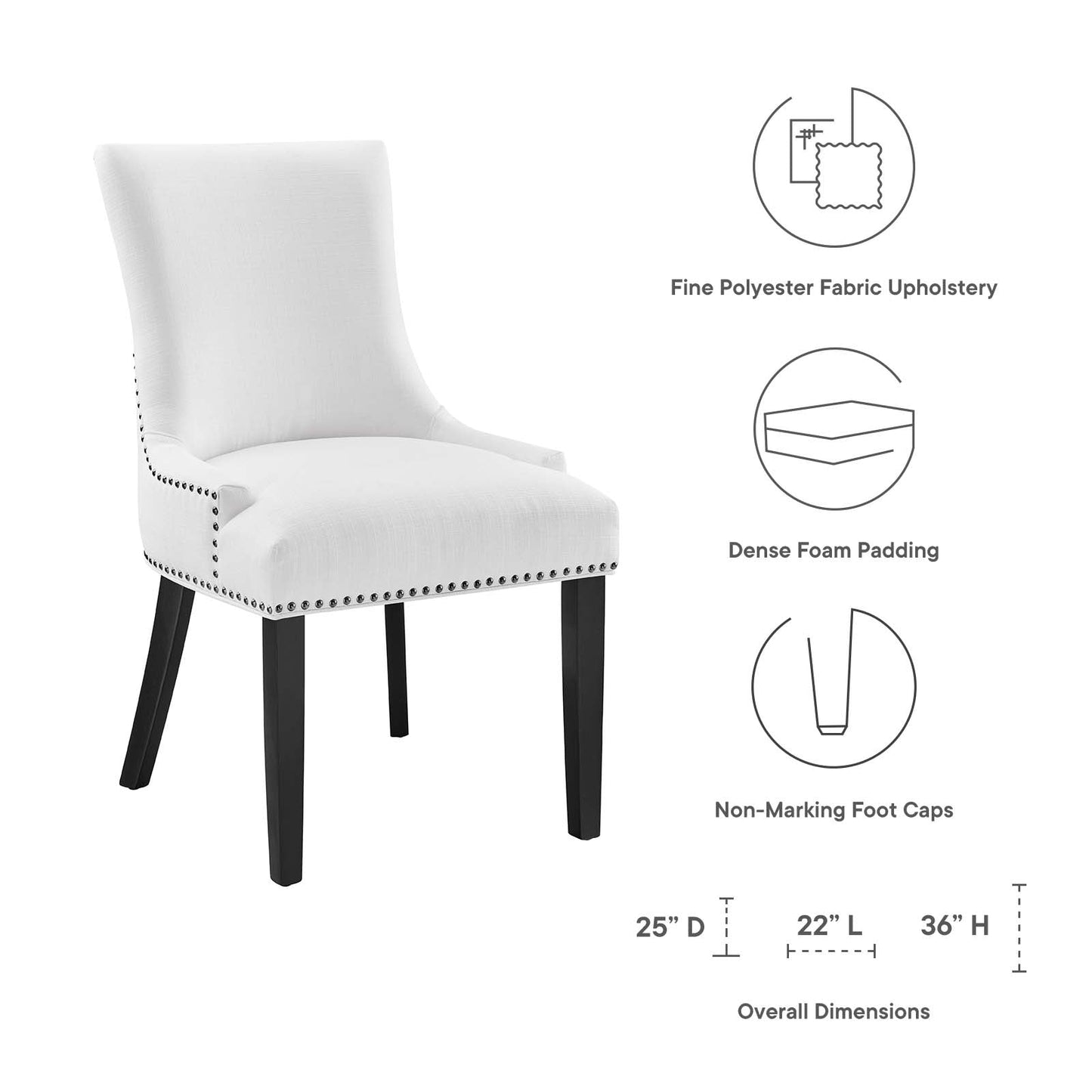 Marquis Fabric Dining Chair White EEI-2229-WHI