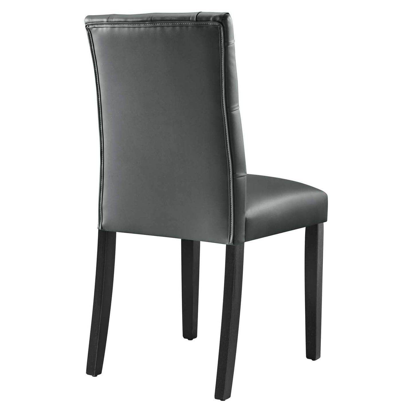 Duchess Button Tufted Vegan Leather Dining Chair Gray EEI-2230-GRY