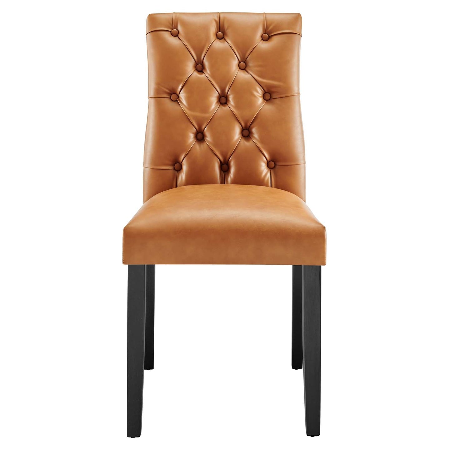 Duchess Button Tufted Vegan Leather Dining Chair Tan EEI-2230-TAN