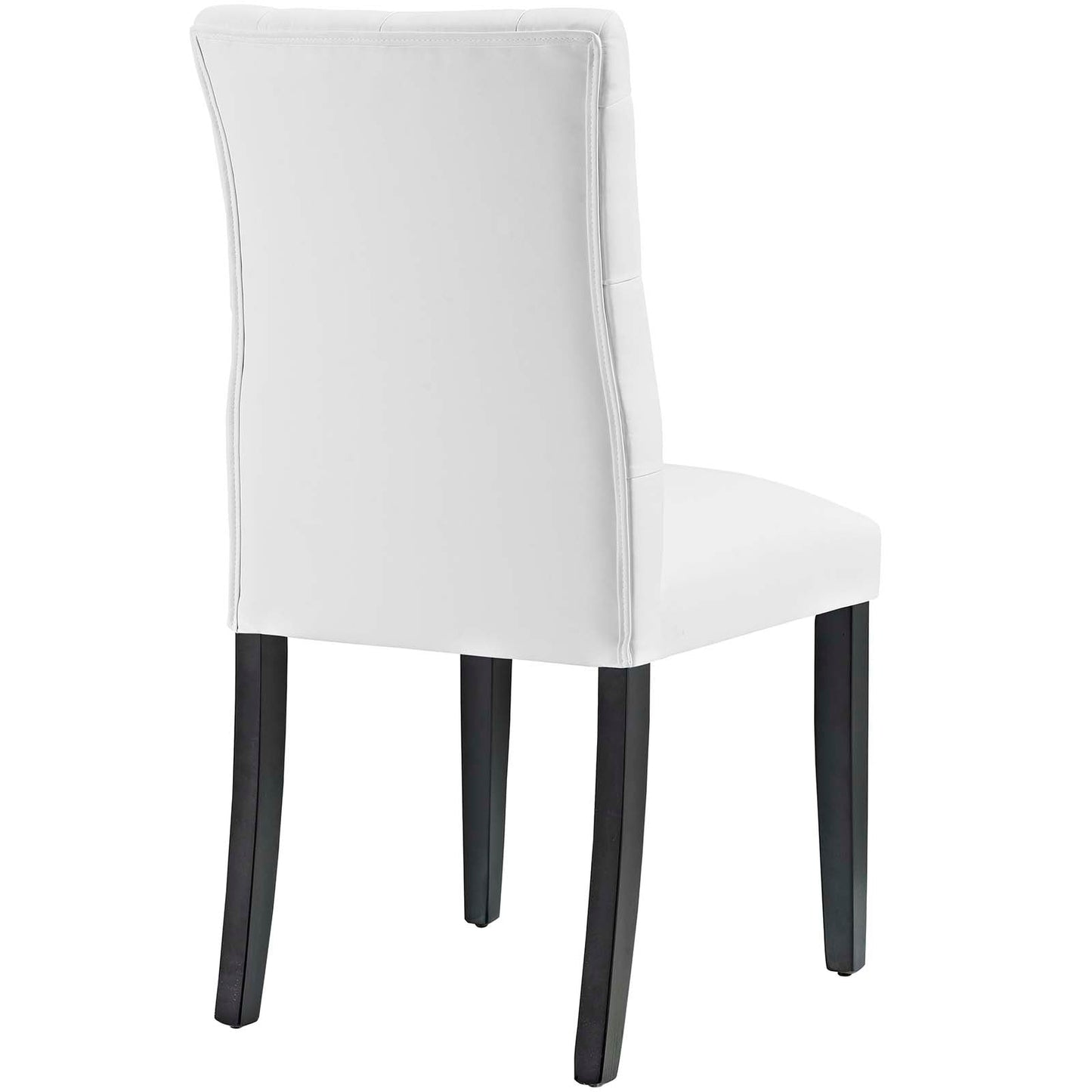 Duchess Button Tufted Vegan Leather Dining Chair White EEI-2230-WHI