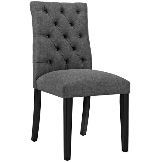 Duchess Button Tufted Fabric Dining Chair Gray EEI-2231-GRY