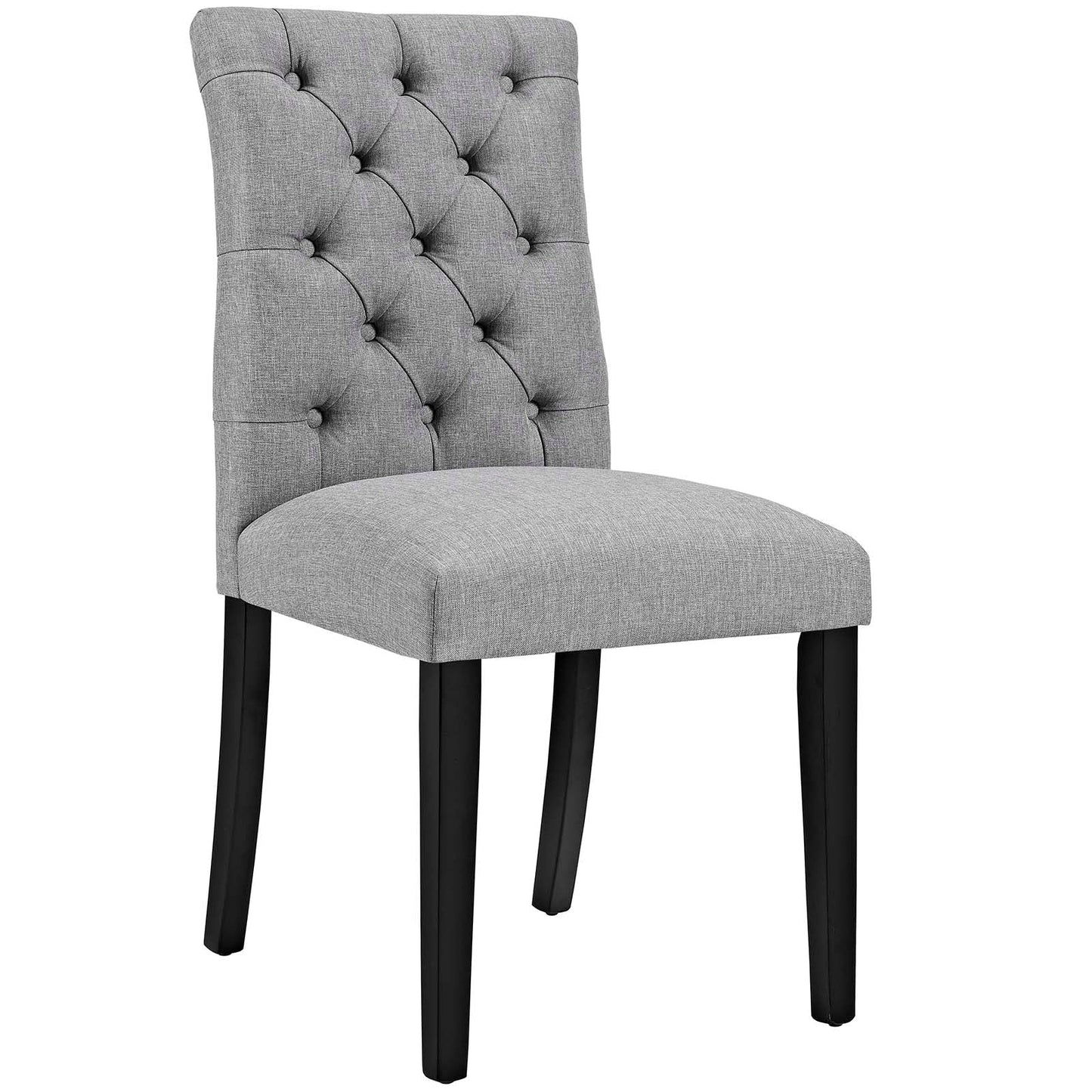 Duchess Button Tufted Fabric Dining Chair Light Gray EEI-2231-LGR