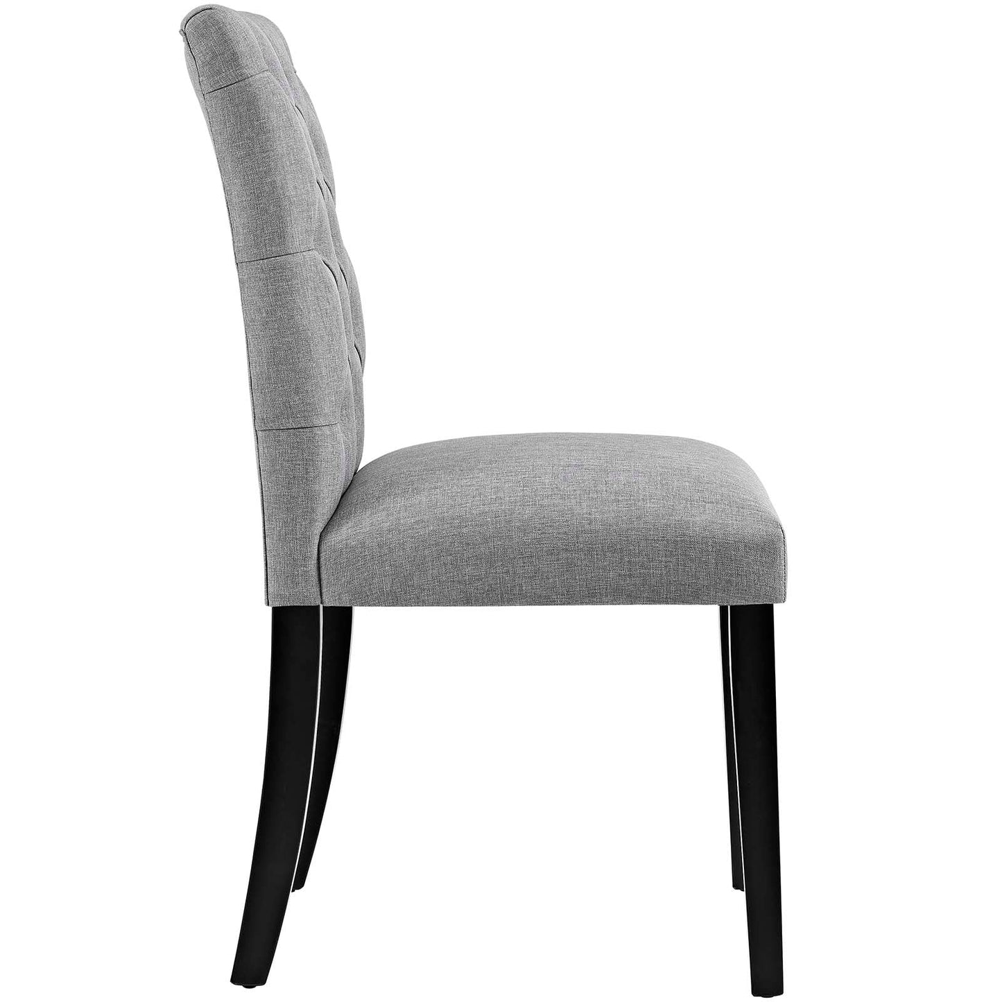 Duchess Button Tufted Fabric Dining Chair Light Gray EEI-2231-LGR