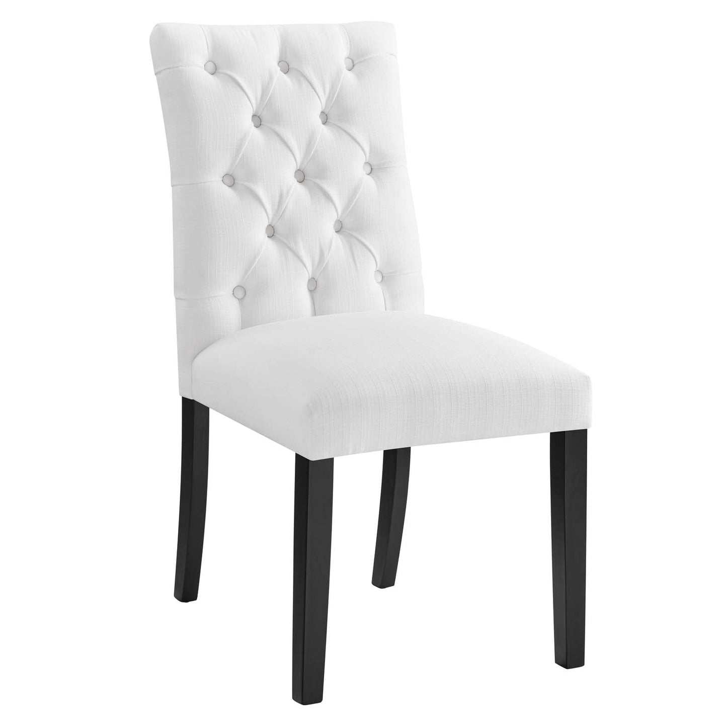 Duchess Button Tufted Fabric Dining Chair White EEI-2231-WHI