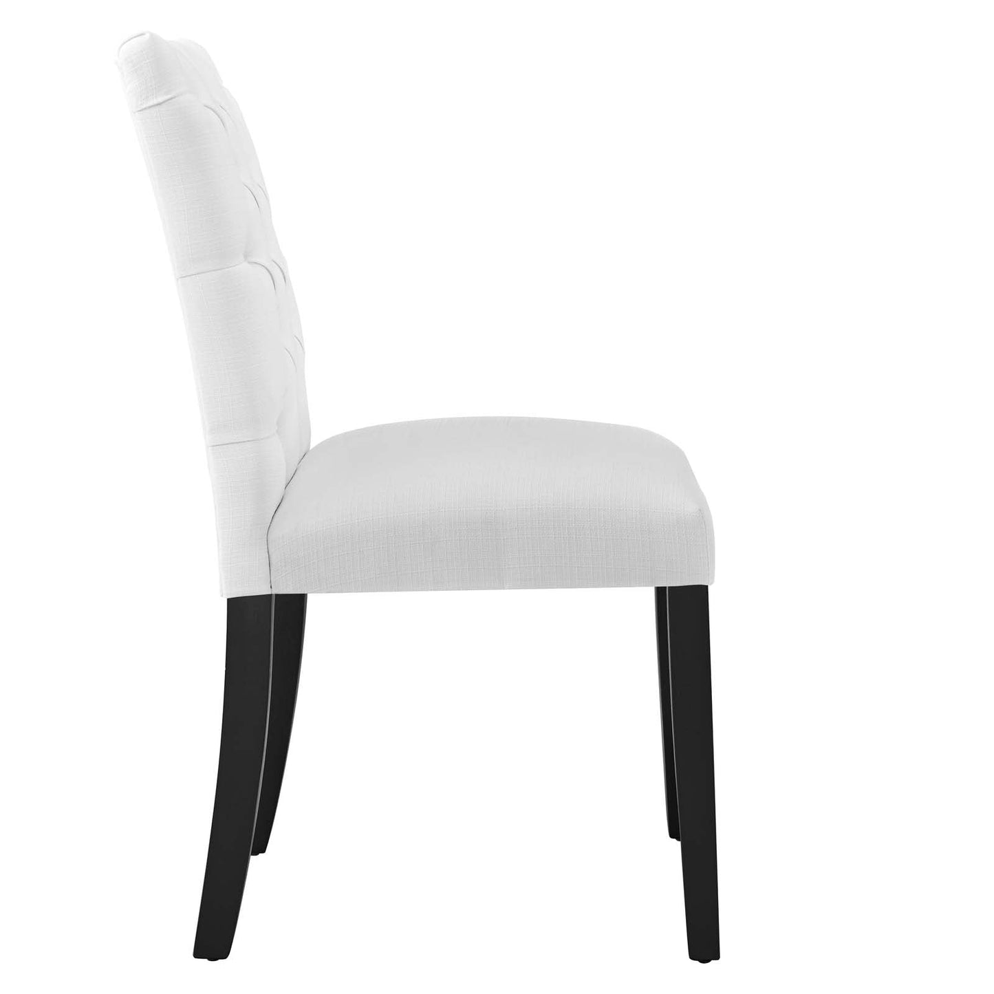 Duchess Button Tufted Fabric Dining Chair White EEI-2231-WHI