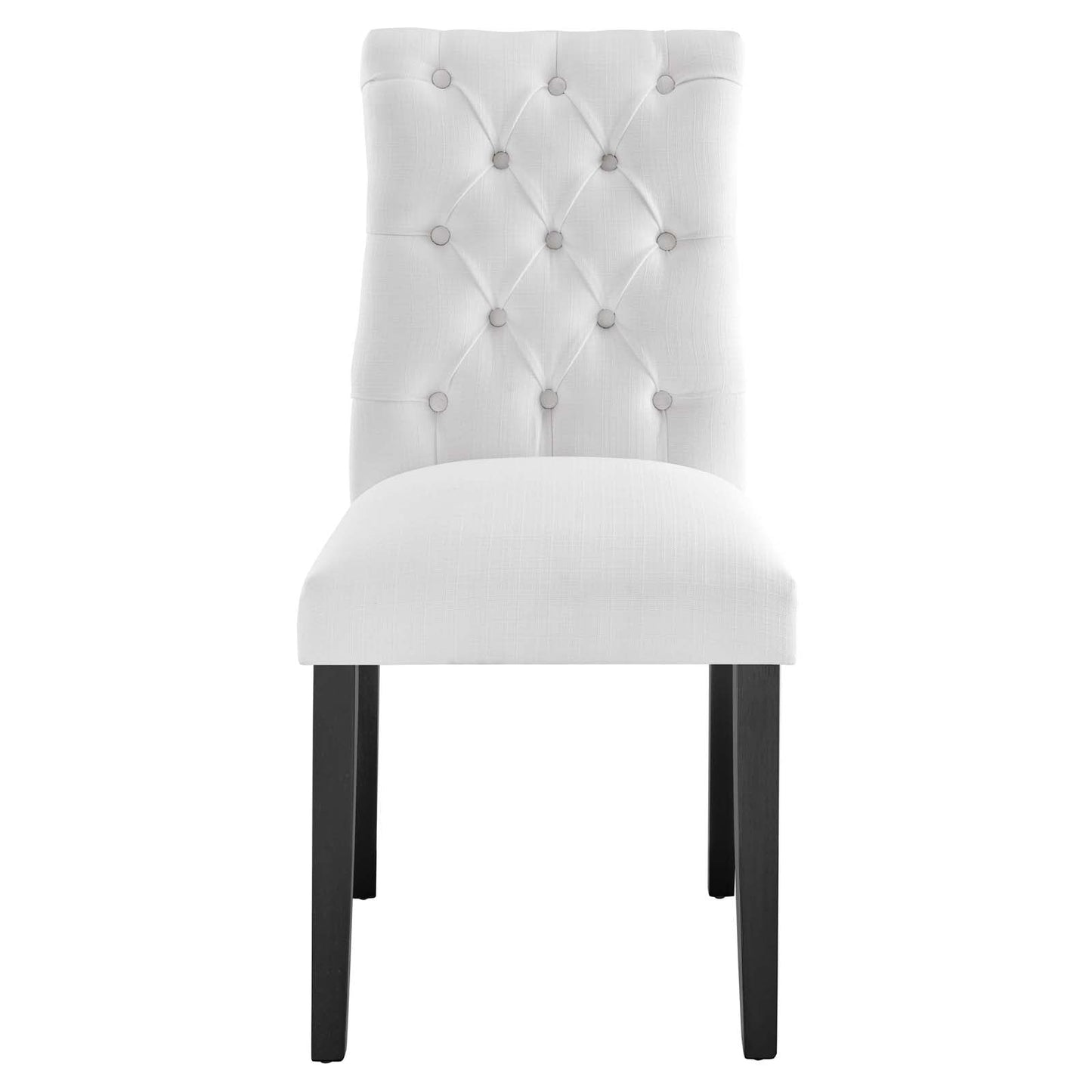 Duchess Button Tufted Fabric Dining Chair White EEI-2231-WHI