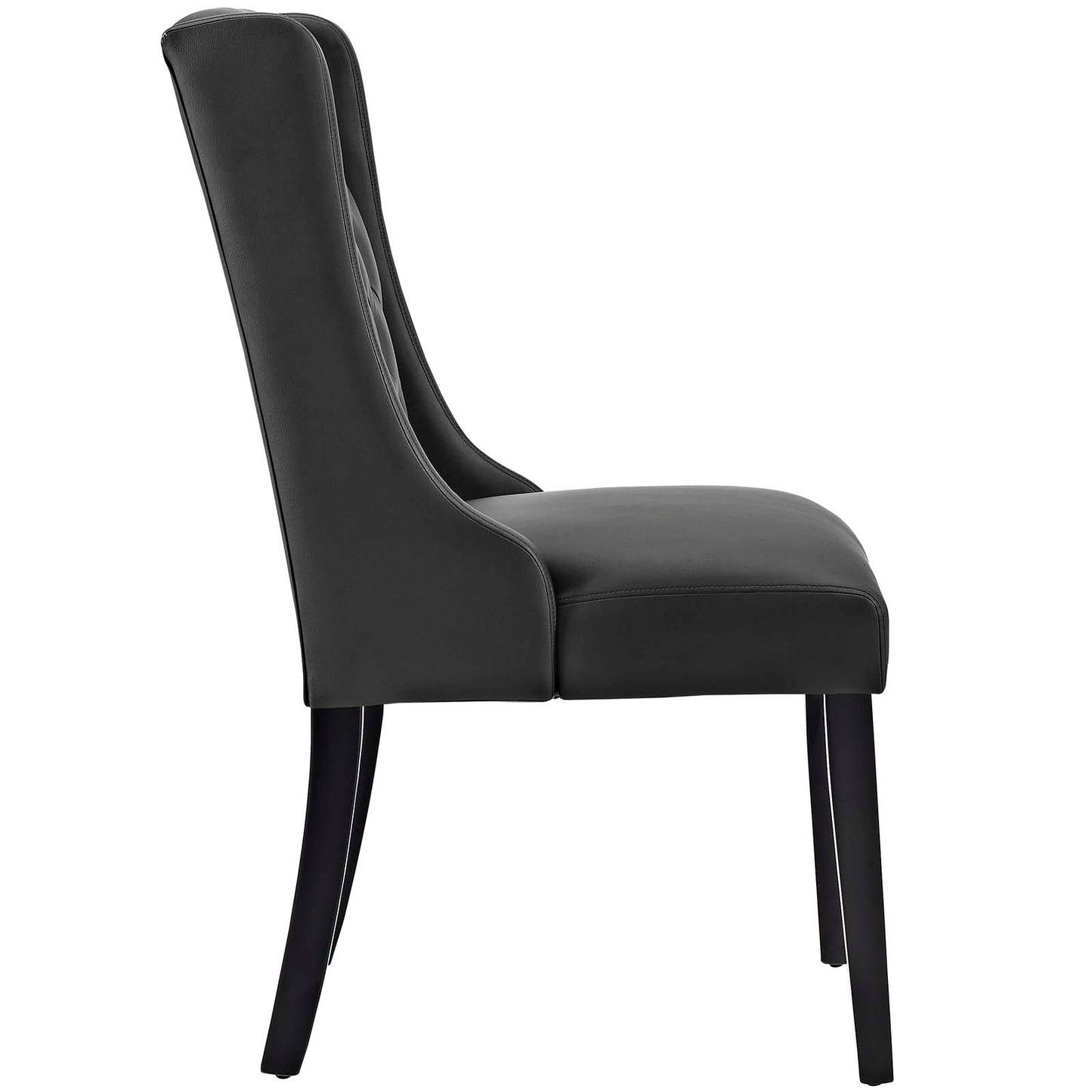 Baronet Button Tufted Vegan Leather Dining Chair Black EEI-2234-BLK