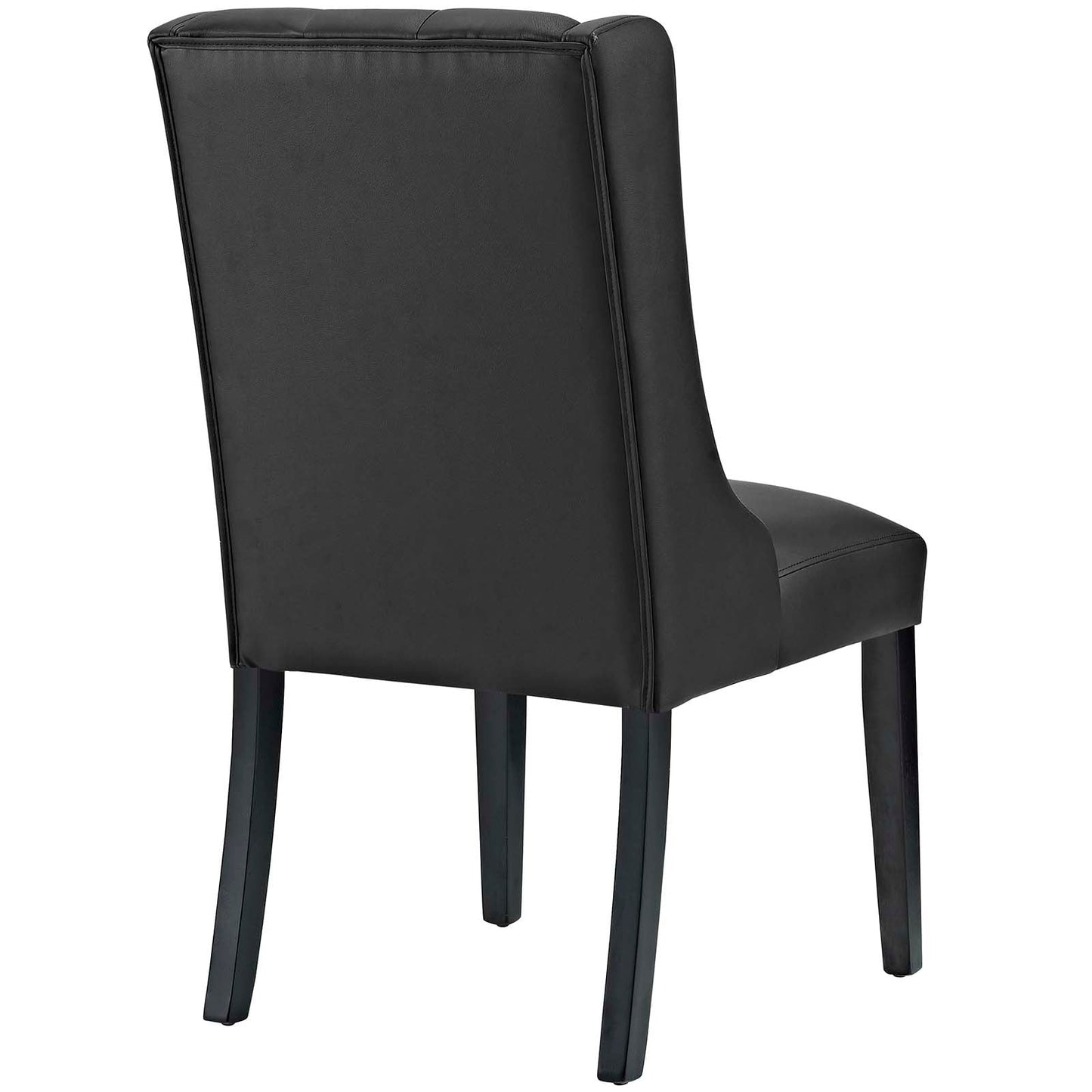 Baronet Button Tufted Vegan Leather Dining Chair Black EEI-2234-BLK