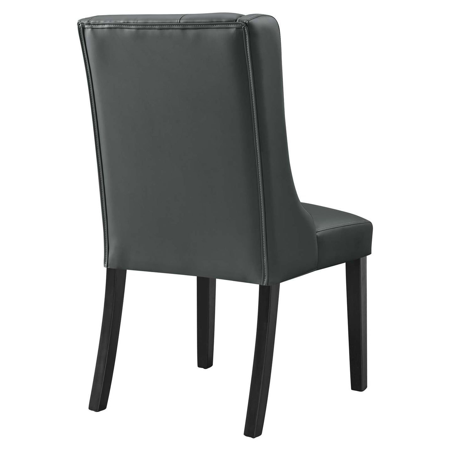 Baronet Button Tufted Vegan Leather Dining Chair Gray EEI-2234-GRY