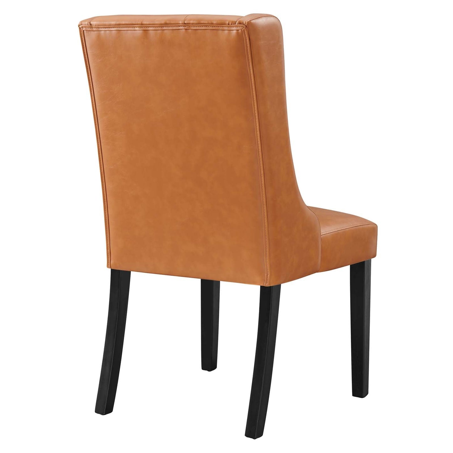 Baronet Button Tufted Vegan Leather Dining Chair Tan EEI-2234-TAN