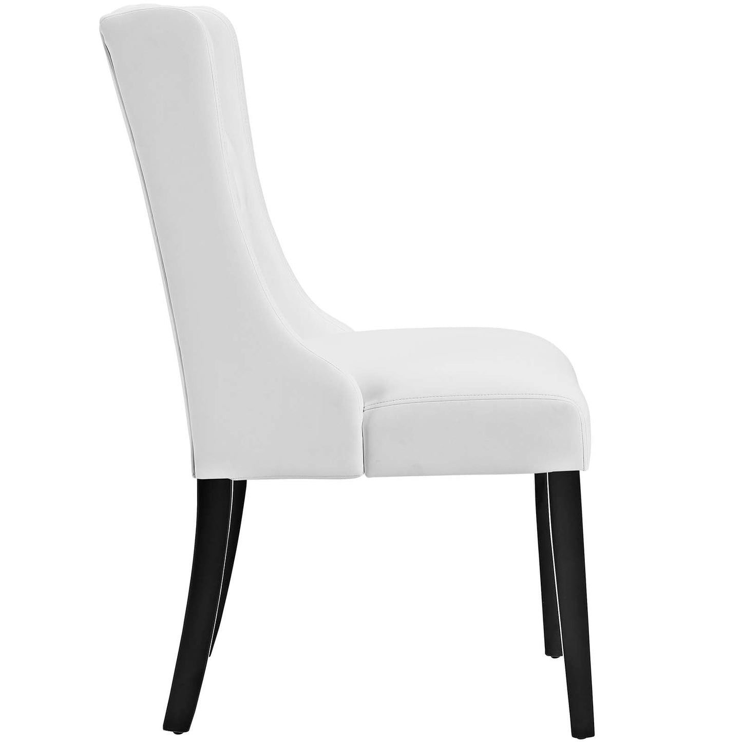 Baronet Button Tufted Vegan Leather Dining Chair White EEI-2234-WHI