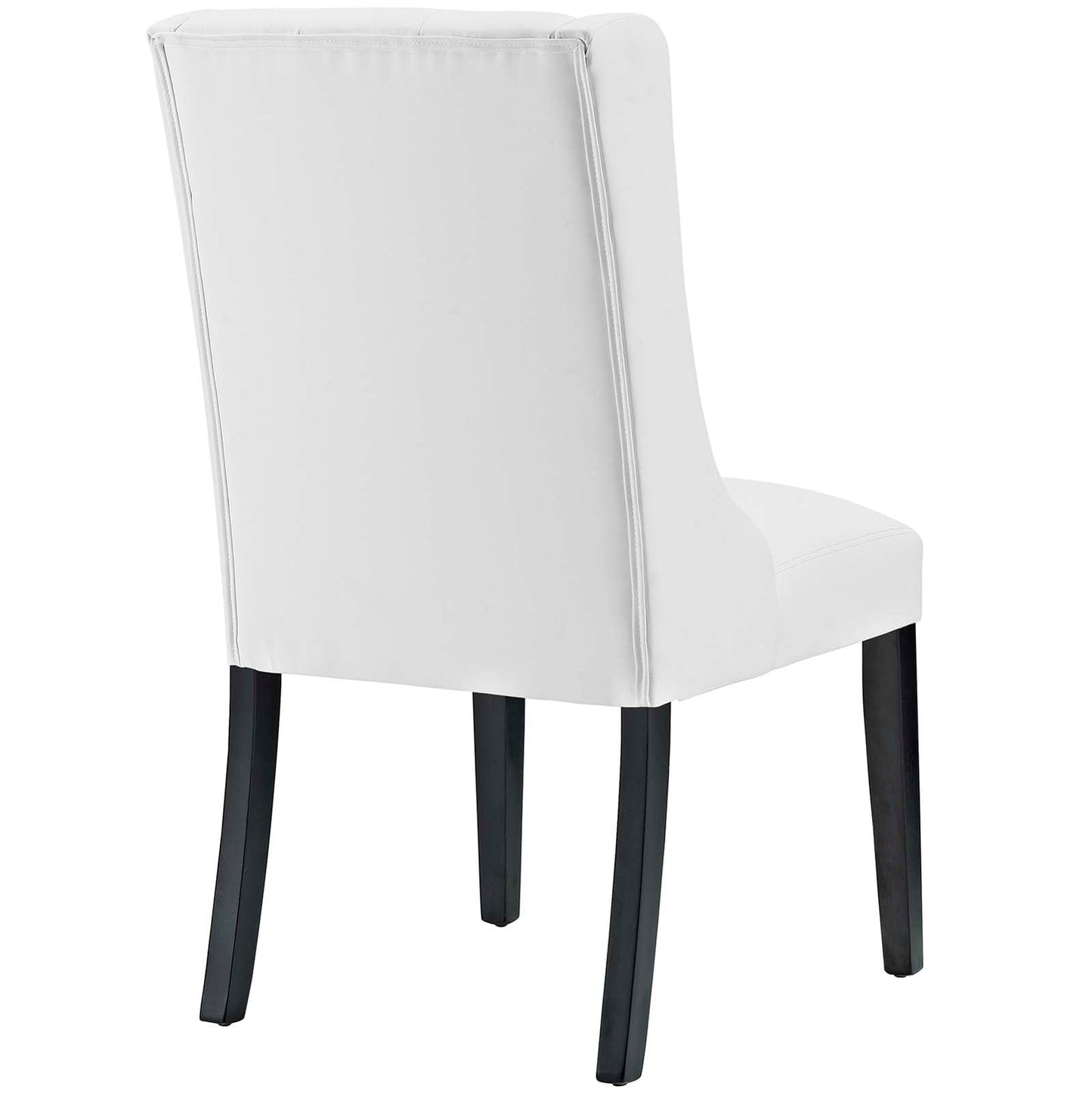 Baronet Button Tufted Vegan Leather Dining Chair White EEI-2234-WHI