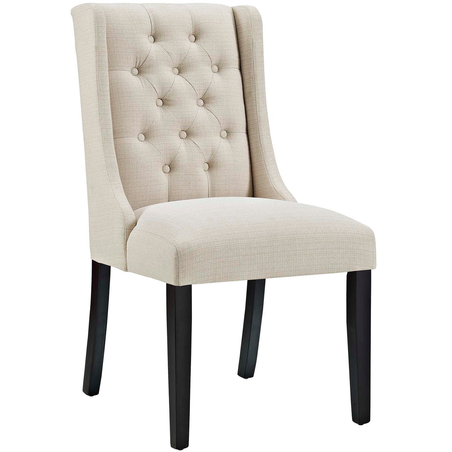 Baronet Button Tufted Fabric Dining Chair Beige EEI-2235-BEI