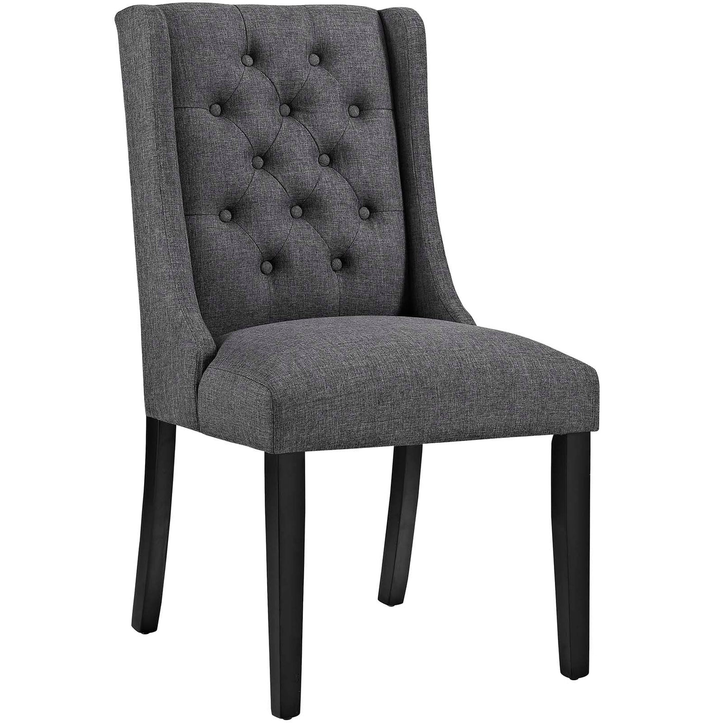 Baronet Button Tufted Fabric Dining Chair Gray EEI-2235-GRY