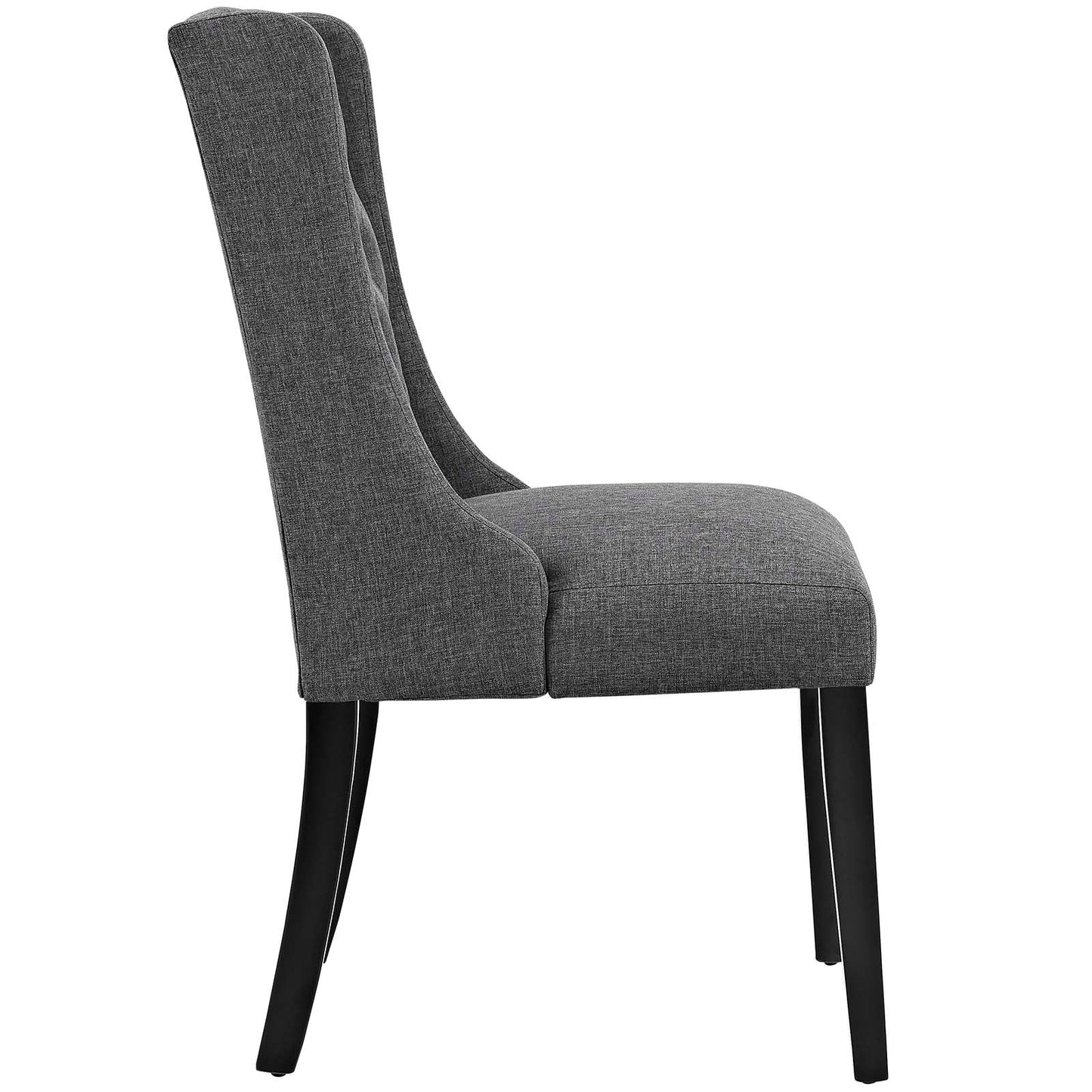 Baronet Button Tufted Fabric Dining Chair Gray EEI-2235-GRY