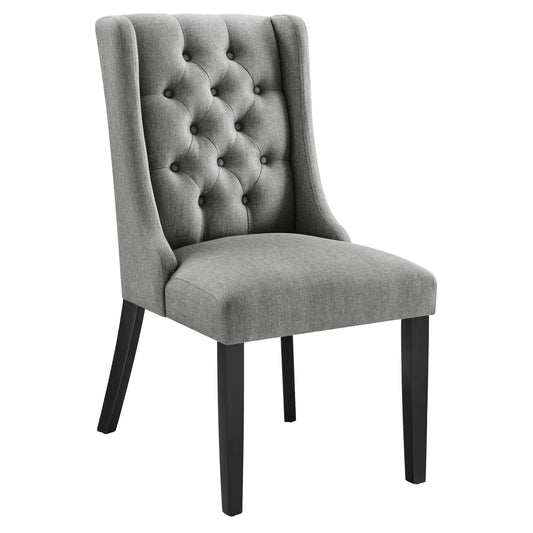 Baronet Button Tufted Fabric Dining Chair Light Gray EEI-2235-LGR