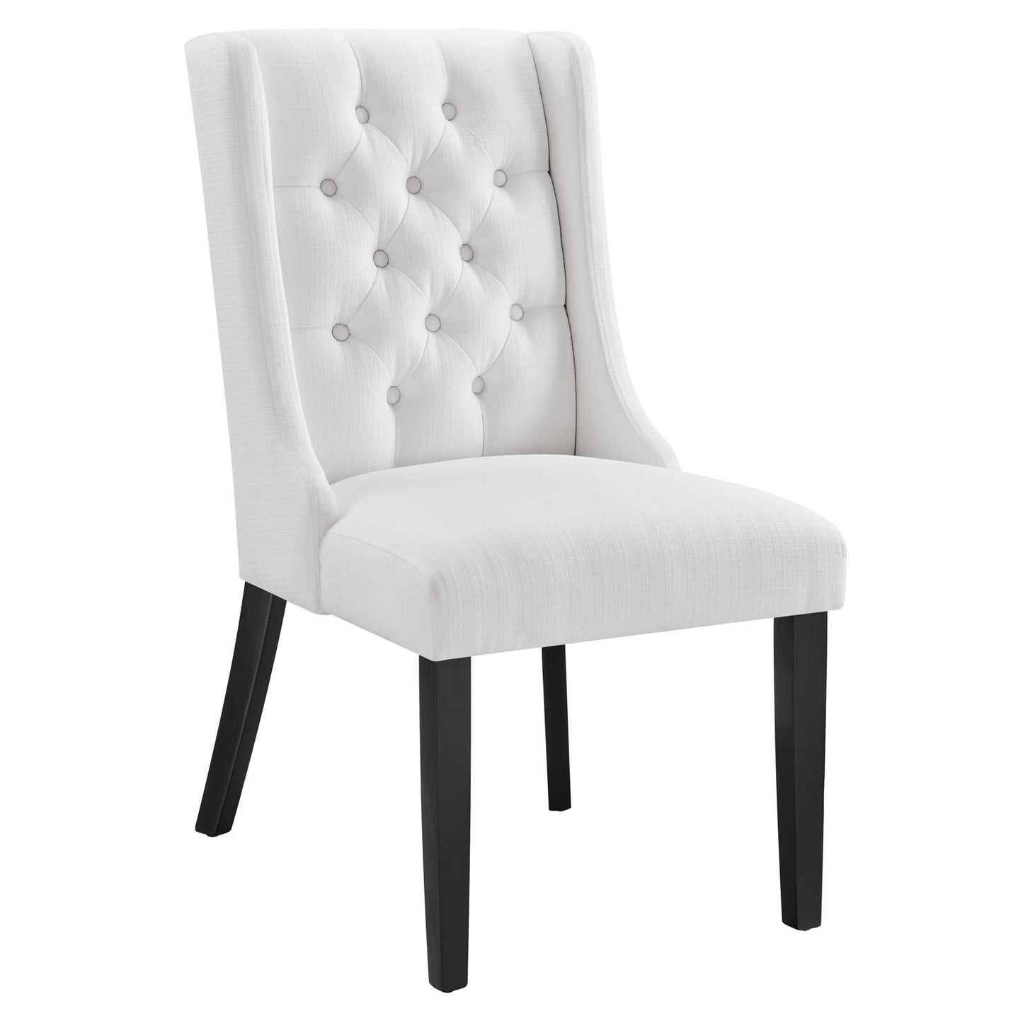 Baronet Button Tufted Fabric Dining Chair White EEI-2235-WHI