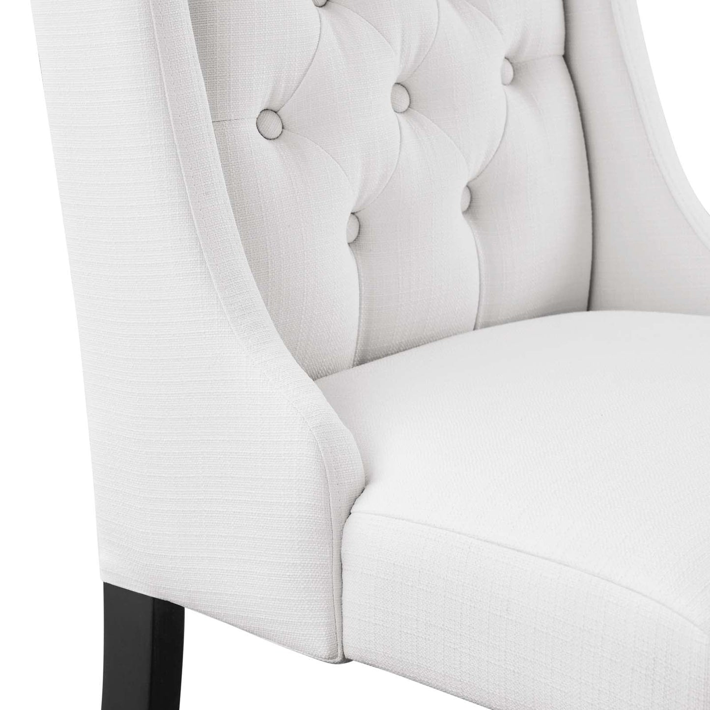 Baronet Button Tufted Fabric Dining Chair White EEI-2235-WHI