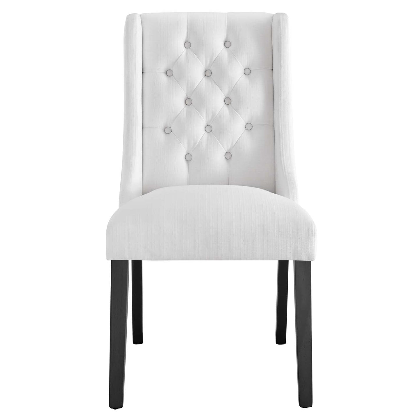 Baronet Button Tufted Fabric Dining Chair White EEI-2235-WHI