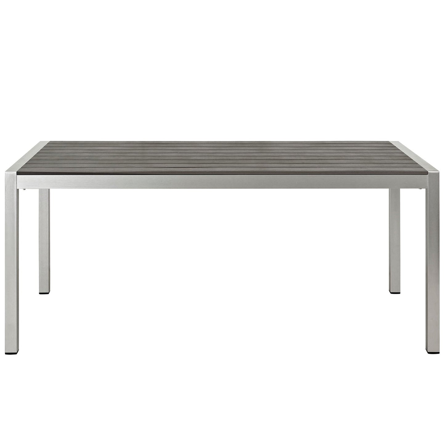 Shore Outdoor Patio Aluminum Dining Table Silver Gray EEI-2251-SLV-GRY