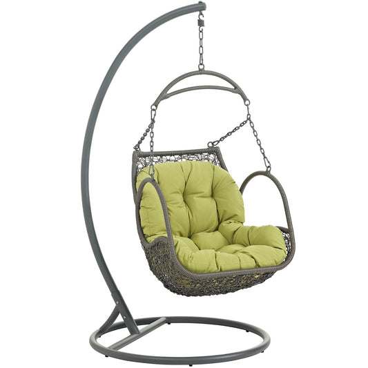 Arbor Outdoor Patio Wood Swing Chair Peridot EEI-2279-PER-SET