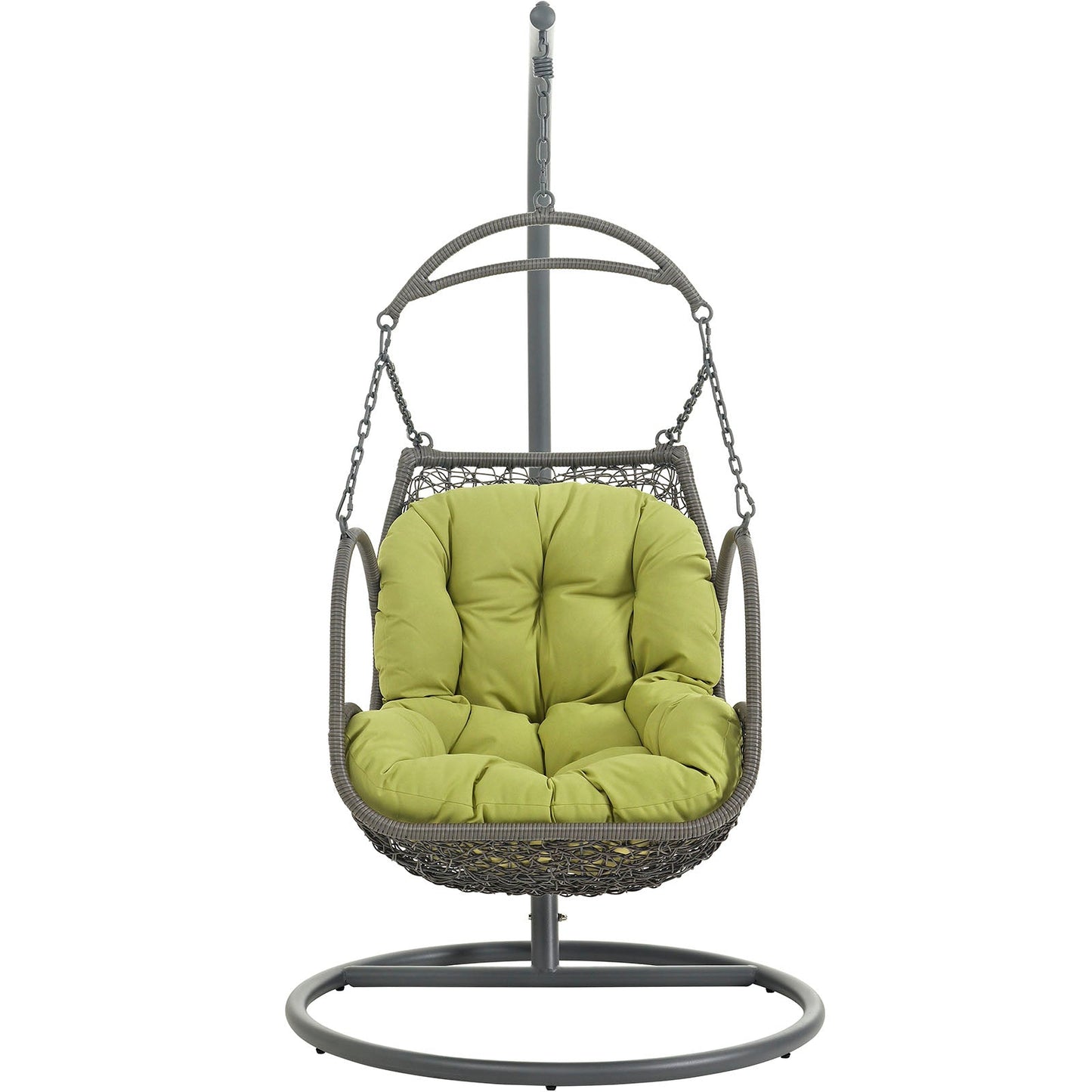 Arbor Outdoor Patio Wood Swing Chair Peridot EEI-2279-PER-SET