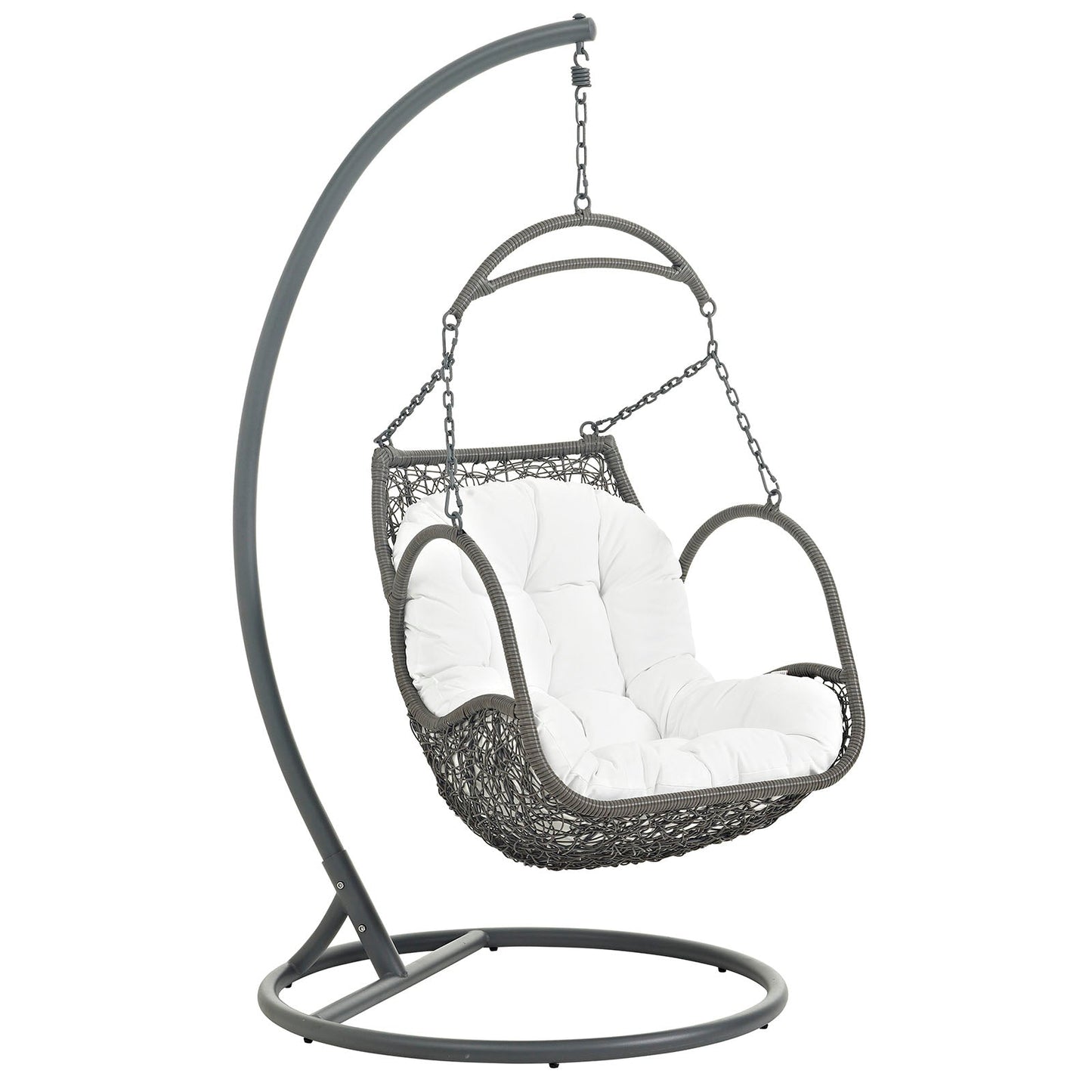 Arbor Outdoor Patio Wood Swing Chair White EEI-2279-WHI-SET