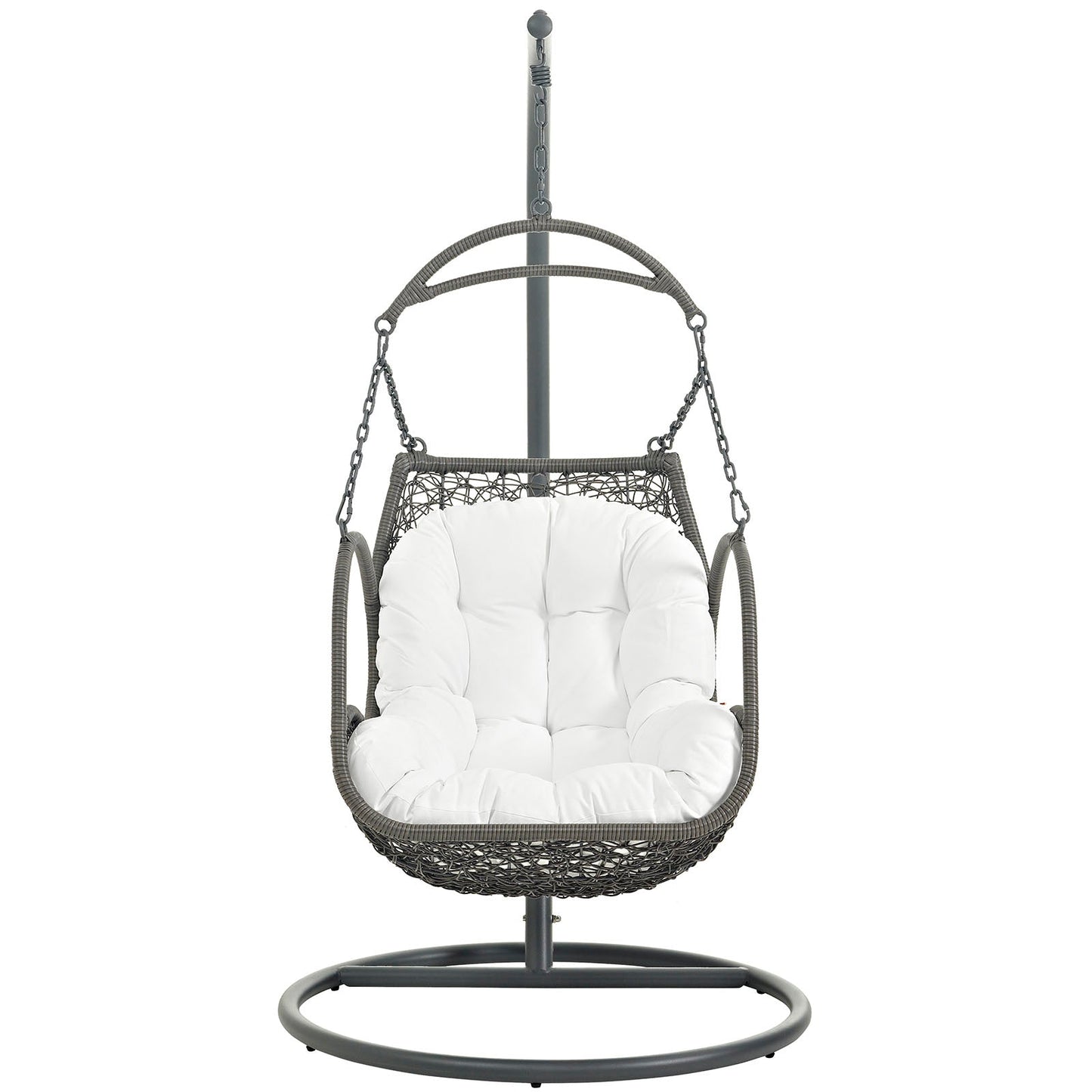 Arbor Outdoor Patio Wood Swing Chair White EEI-2279-WHI-SET