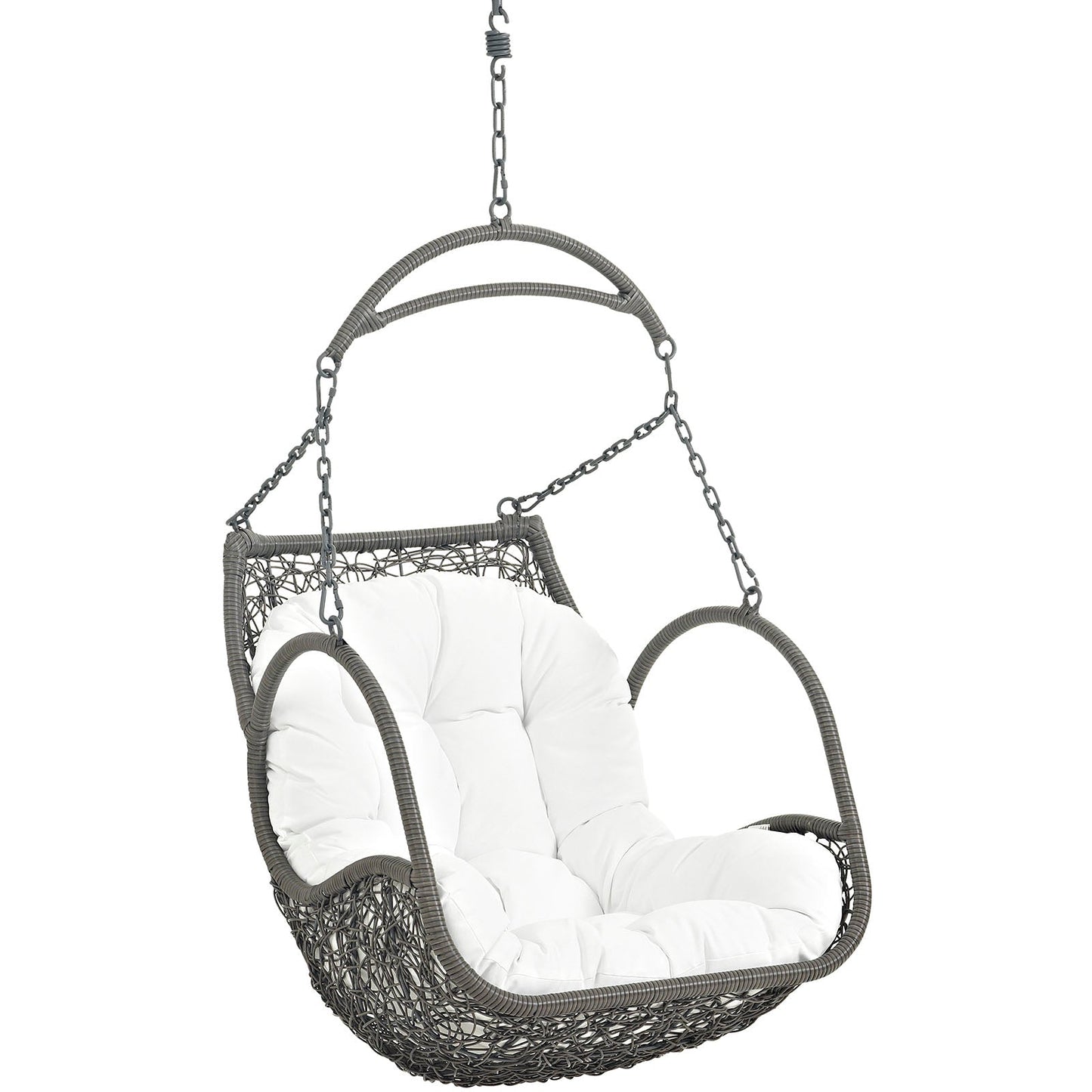 Arbor Outdoor Patio Wood Swing Chair White EEI-2279-WHI-SET