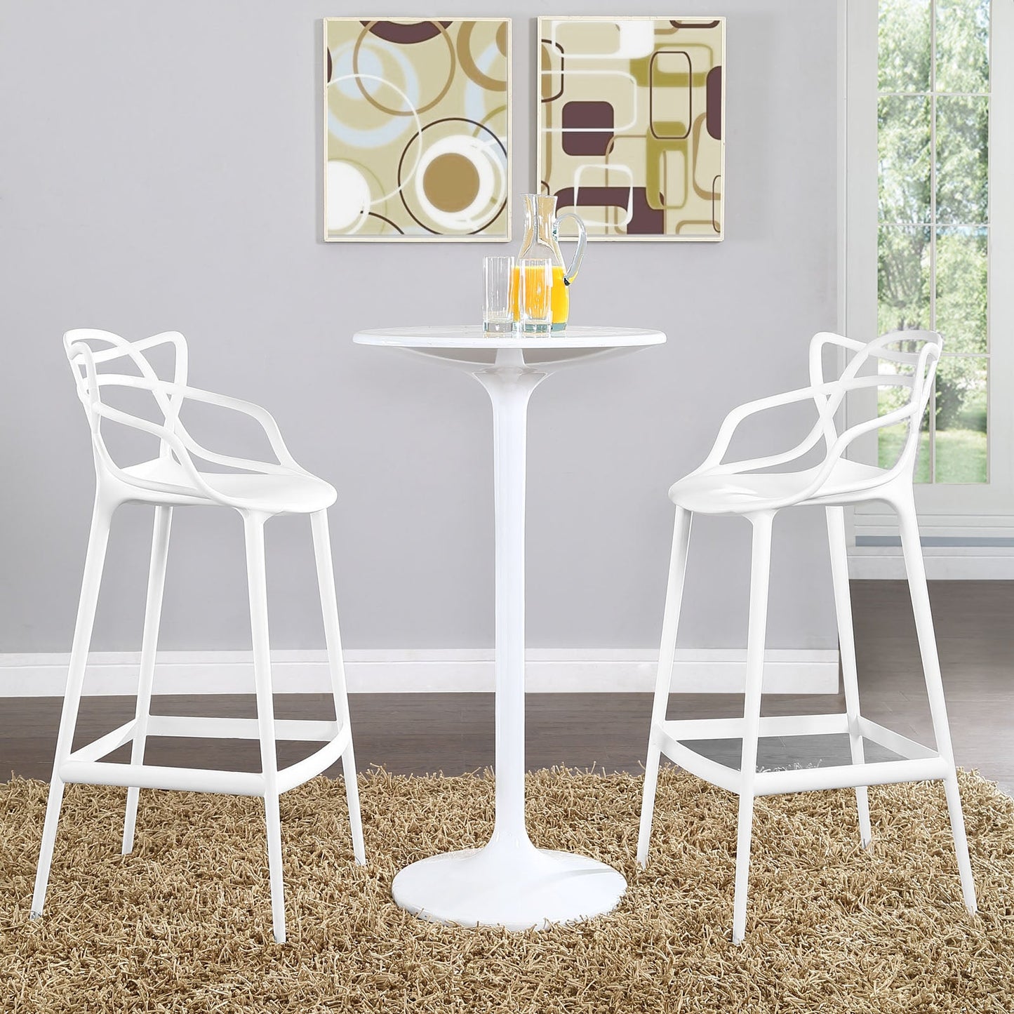 Entangled Bar Stool Set of 2 White EEI-2349-WHI-SET