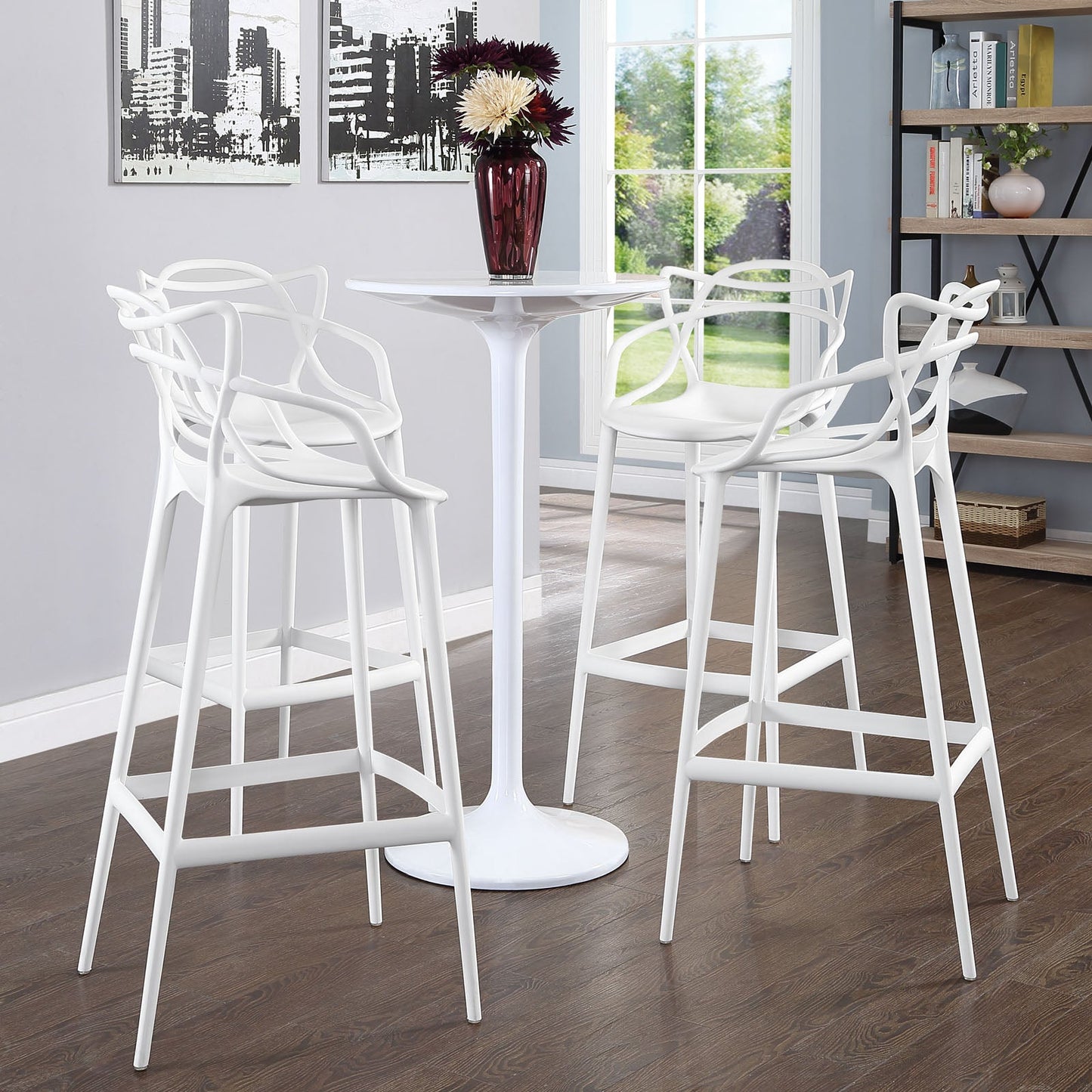 Entangled Bar Stool Set of 4 White EEI-2402-WHI-SET