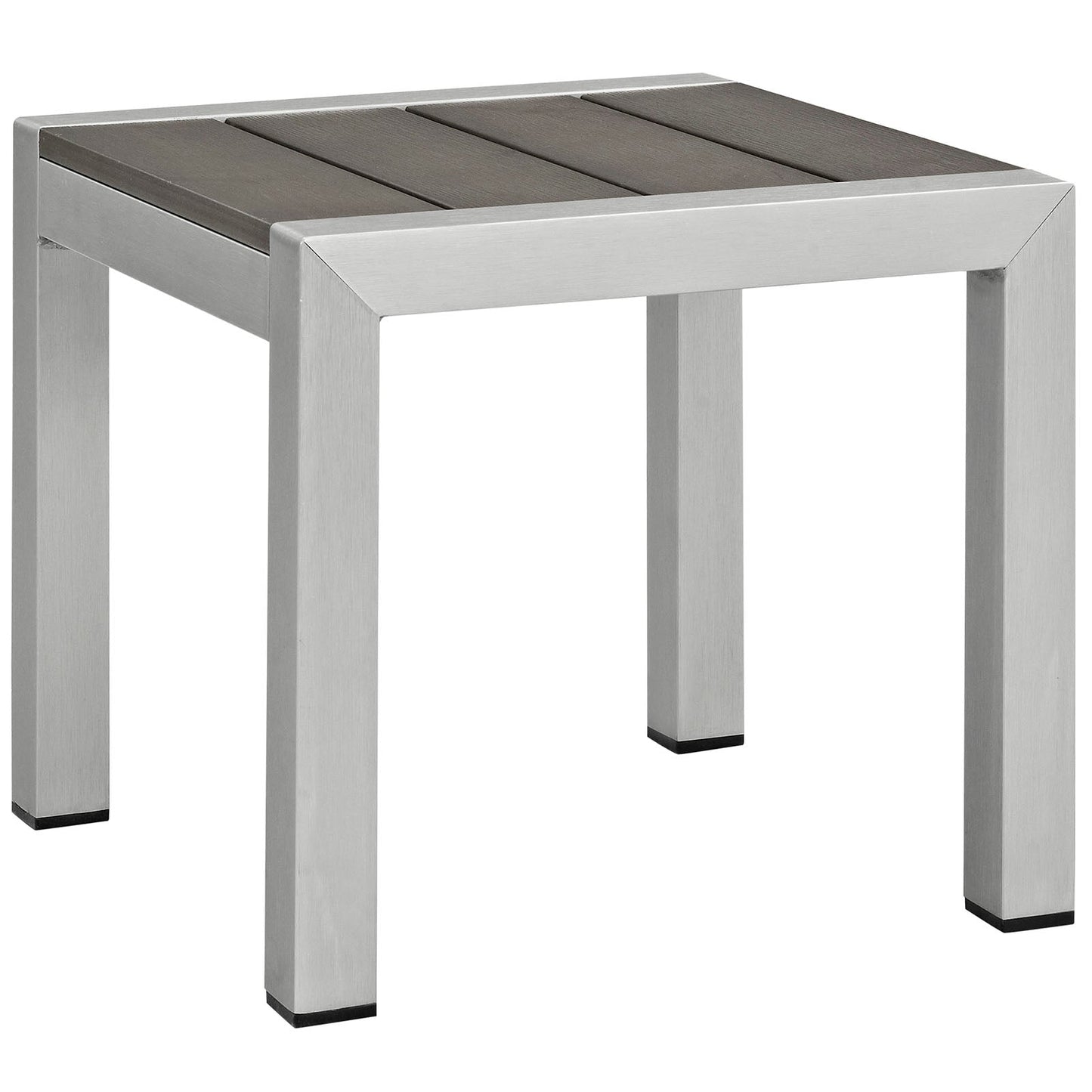 Shore 2 Piece Outdoor Patio Aluminum Set Silver Gray EEI-2465-SLV-GRY-SET