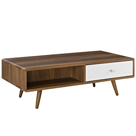 Transmit Coffee Table Walnut White EEI-2528-WAL-WHI