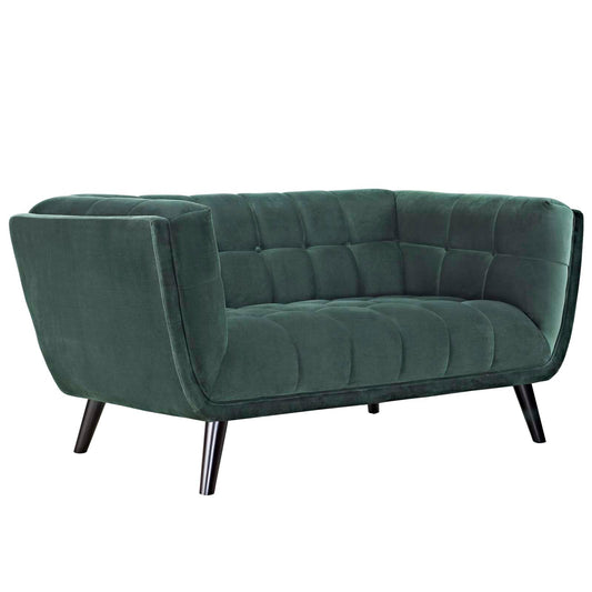 Bestow Performance Velvet Loveseat Green EEI-2535-GRN