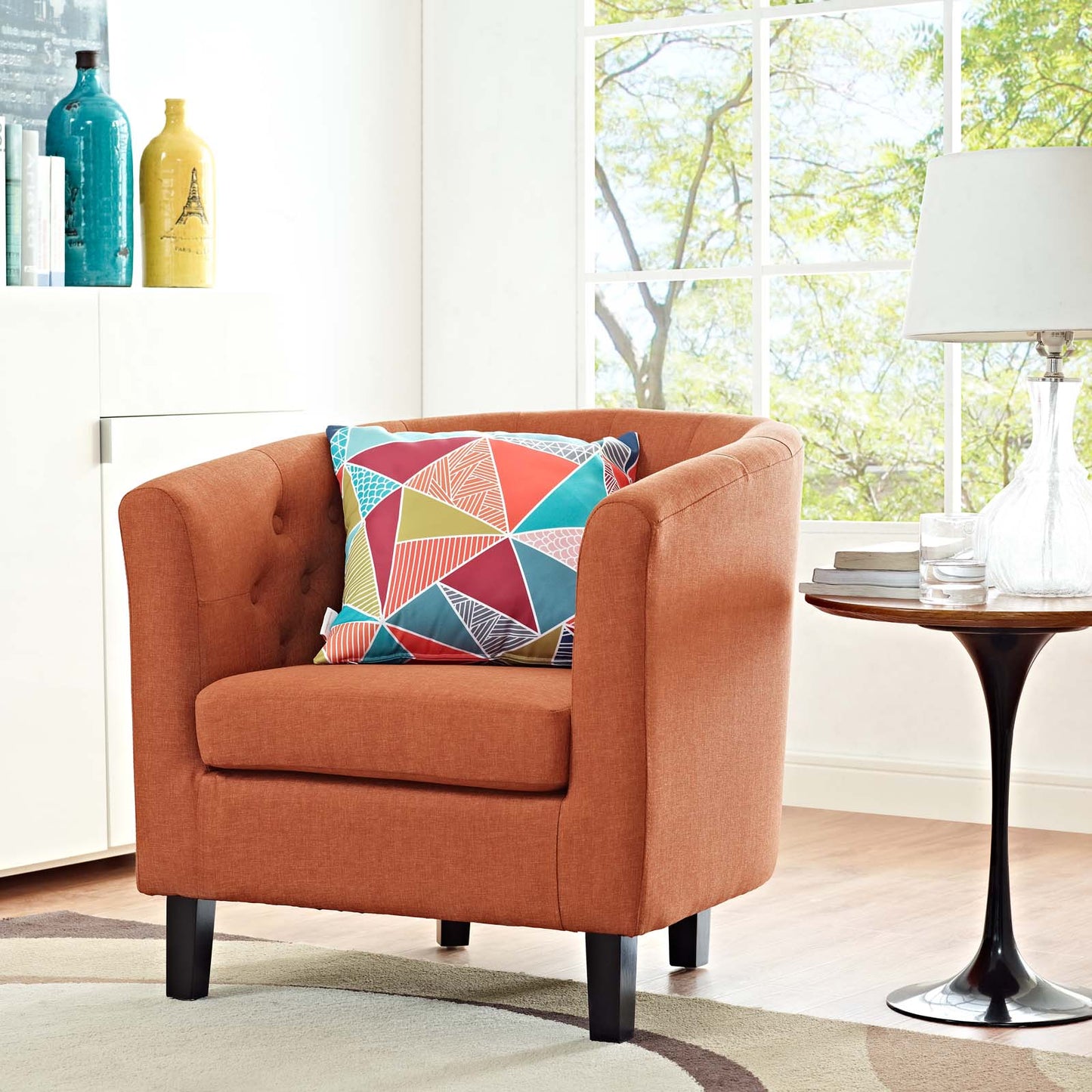 Prospect Upholstered Fabric Armchair Orange EEI-2551-ORA