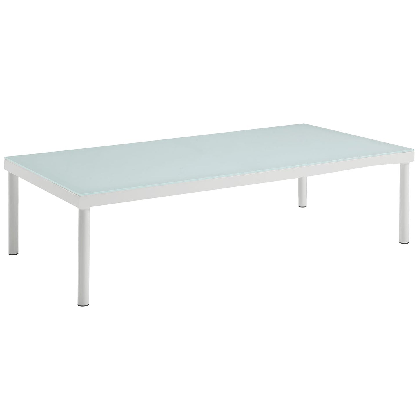 Harmony Outdoor Patio Aluminum Coffee Table White EEI-2605-WHI