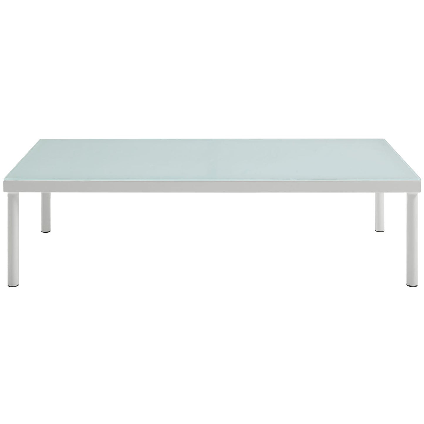 Harmony Outdoor Patio Aluminum Coffee Table White EEI-2605-WHI