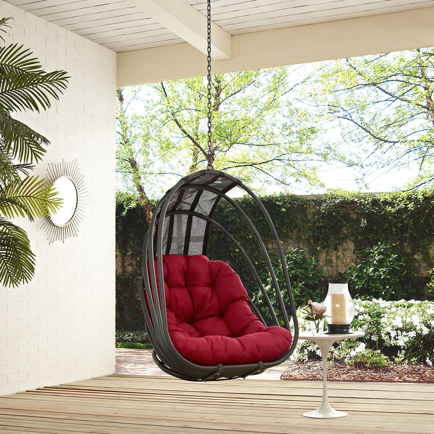 Whisk Outdoor Patio Swing Chair Without Stand Red EEI-2656-RED-SET