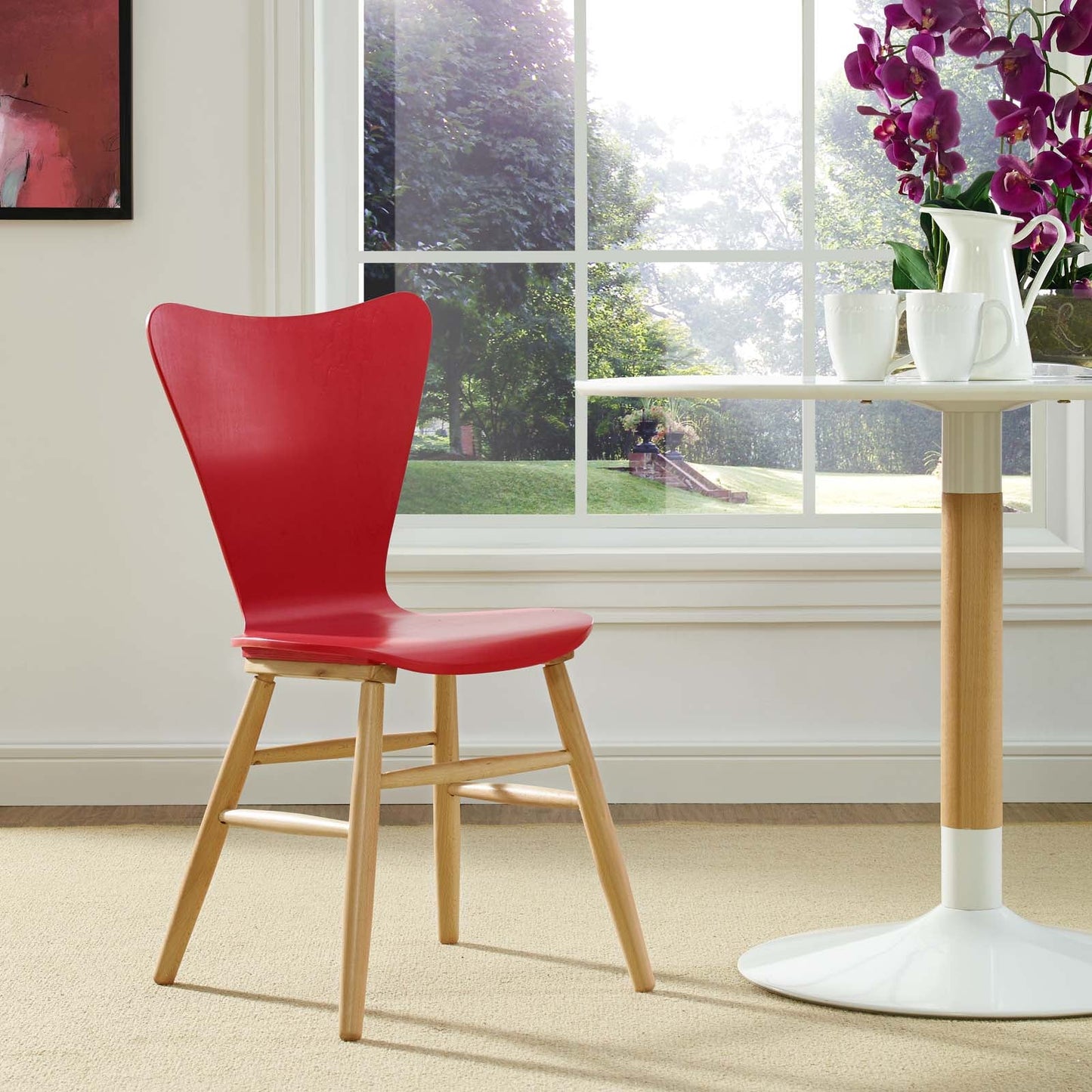 Cascade Wood Dining Chair Red EEI-2672-RED