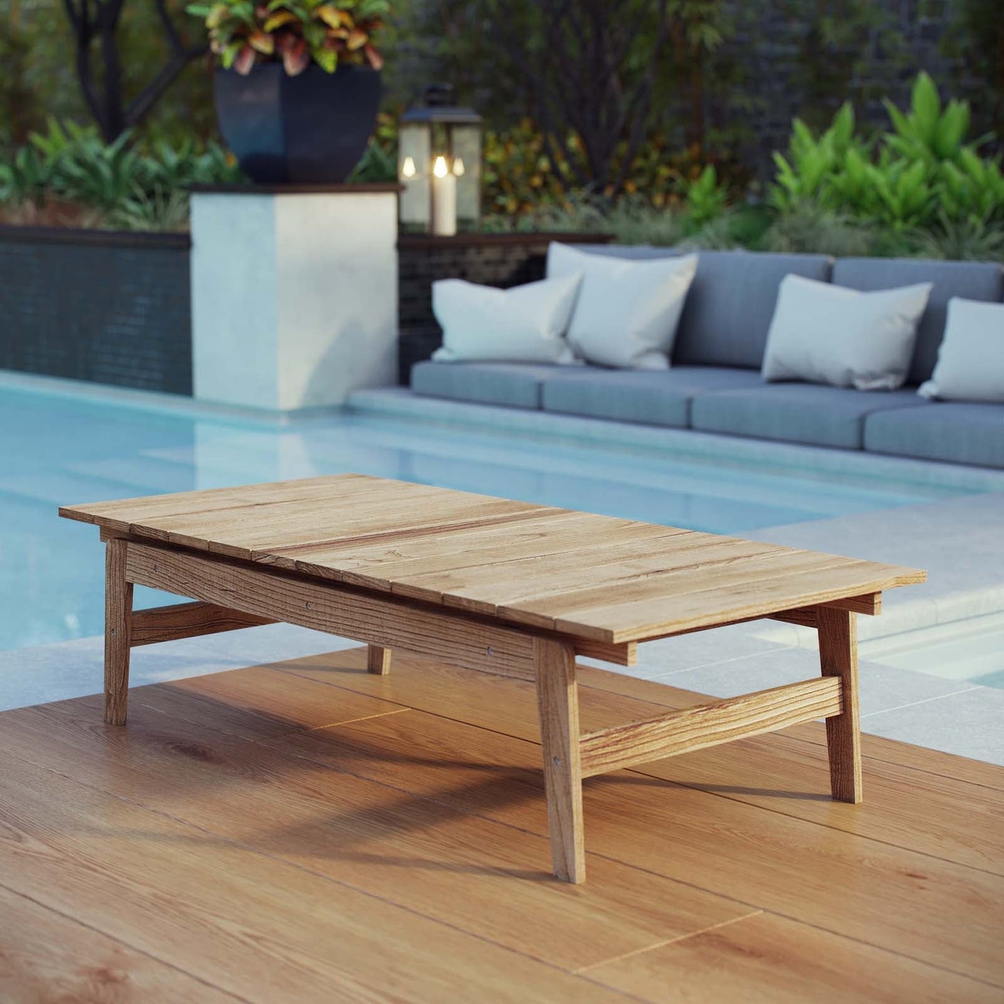 Bayport Outdoor Patio Teak Coffee Table Natural EEI-2699-NAT