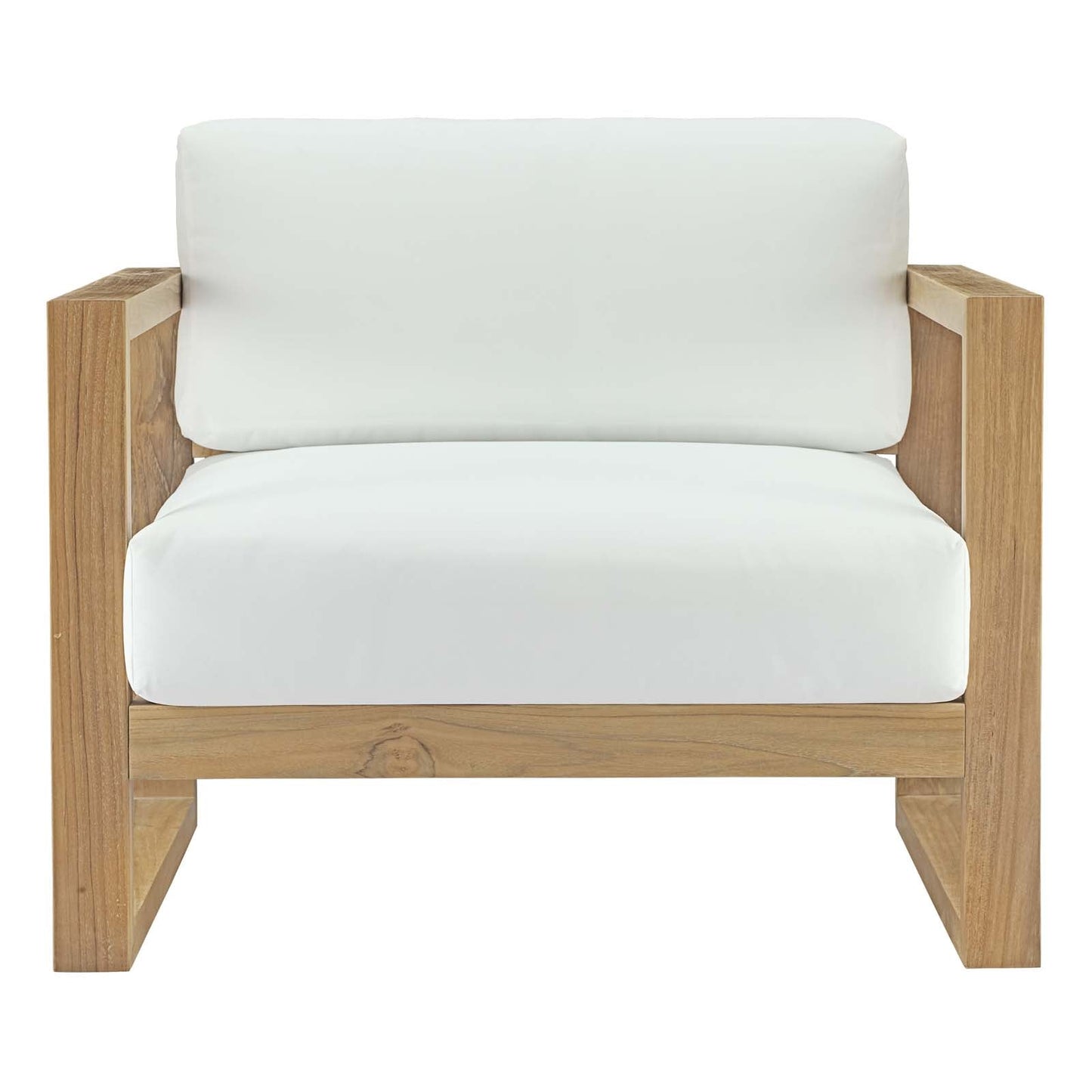 Upland Outdoor Patio Teak Armchair Natural White EEI-2706-NAT-WHI