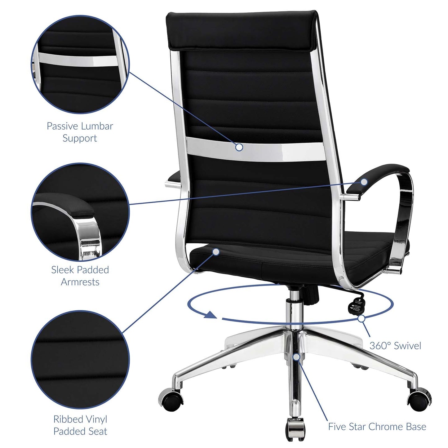 Jive Highback Office Chair Black EEI-272-BLK